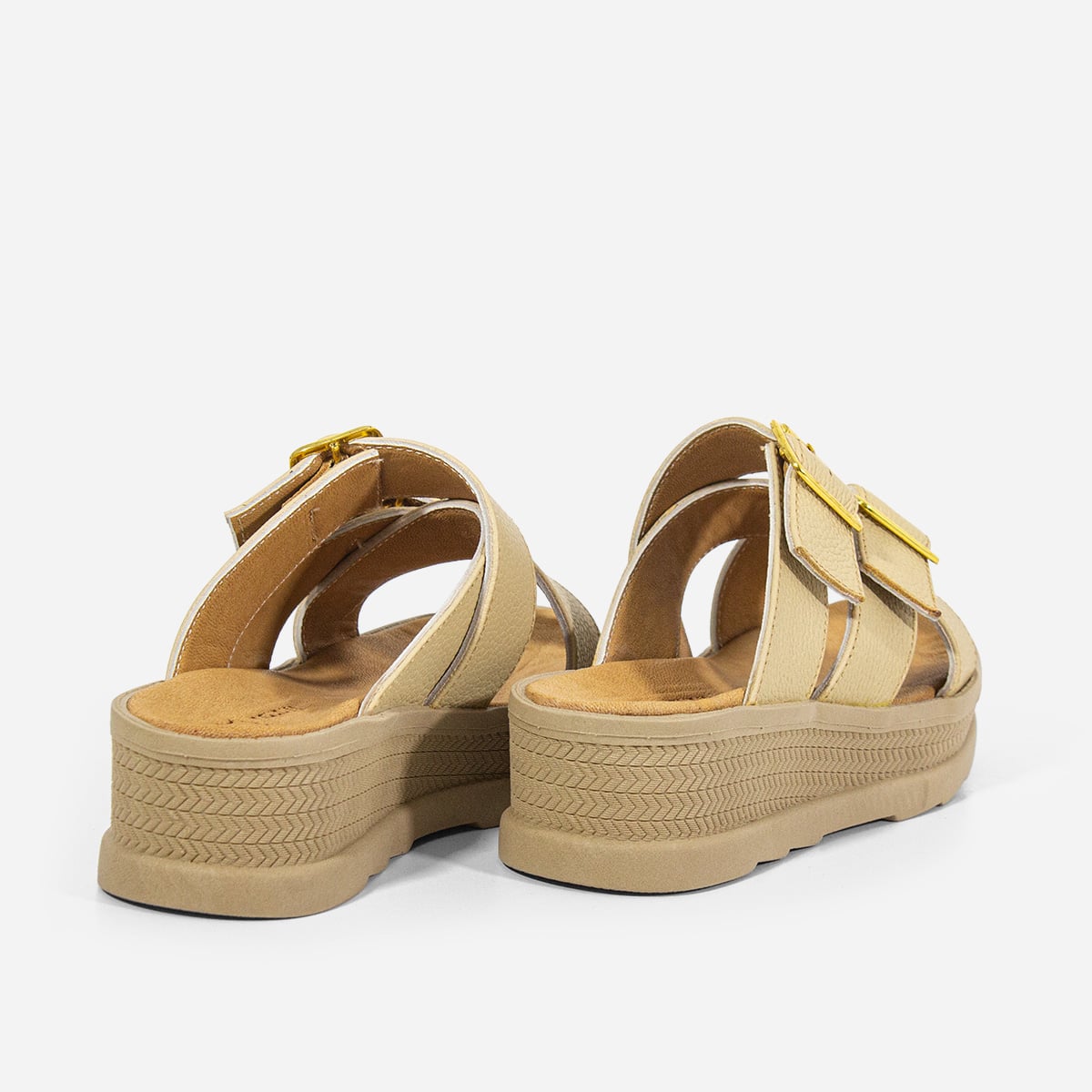 SANDALIAS MUJER MARIBU CUERO BEIGE 1017 - 3