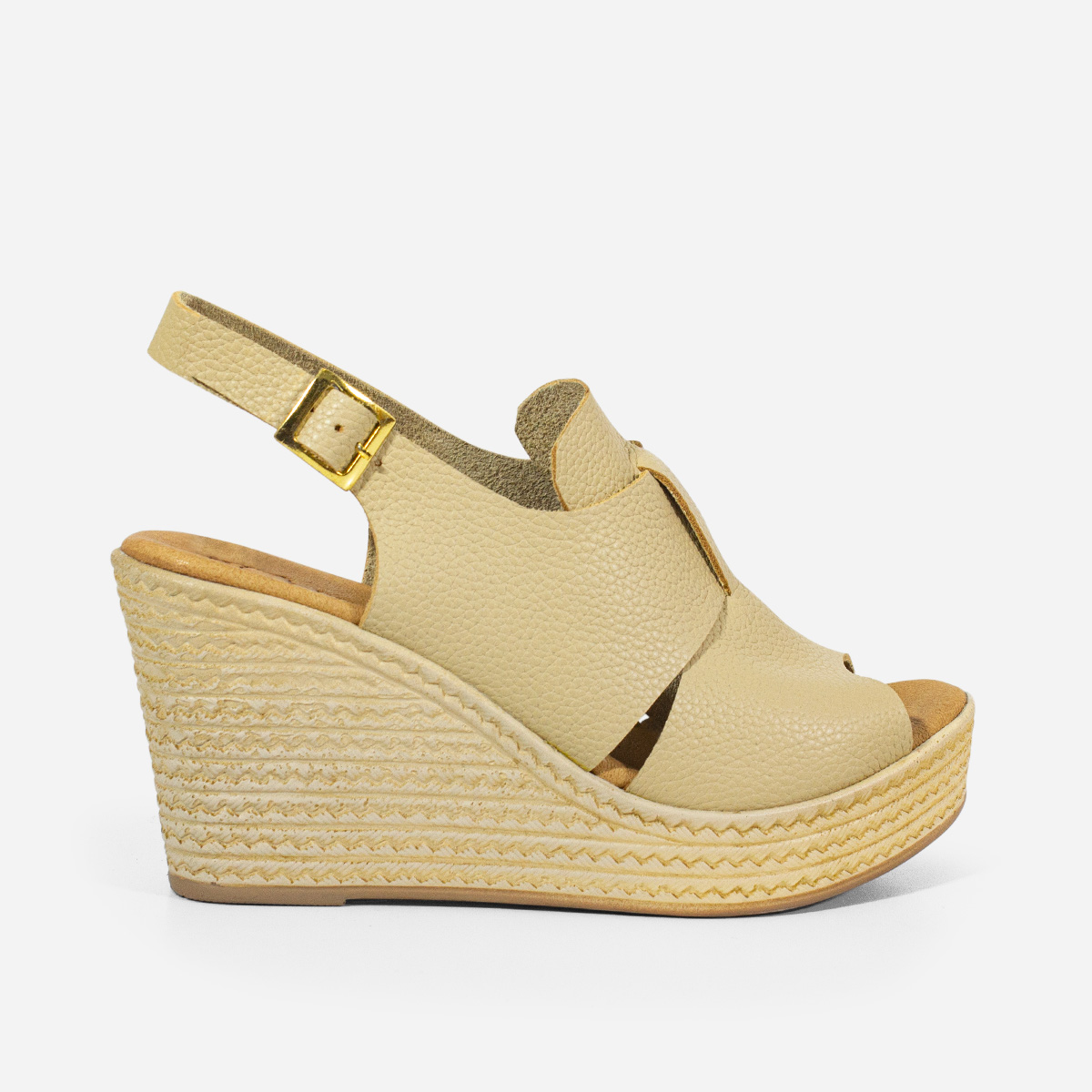 SANDALIAS MUJER MARIBU CUERO BEIGE 1018 - 1