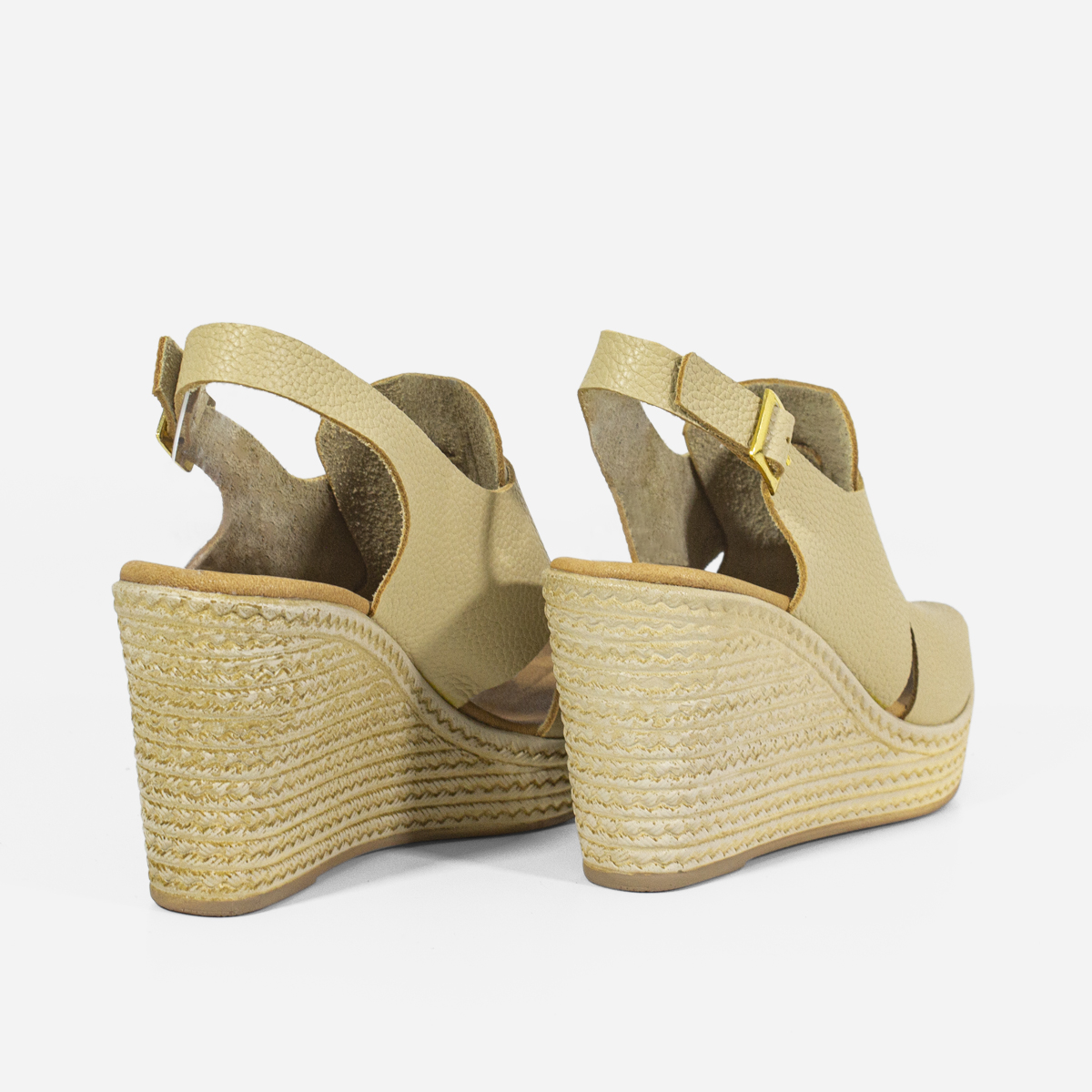 SANDALIAS MUJER MARIBU CUERO BEIGE 1018 - 3