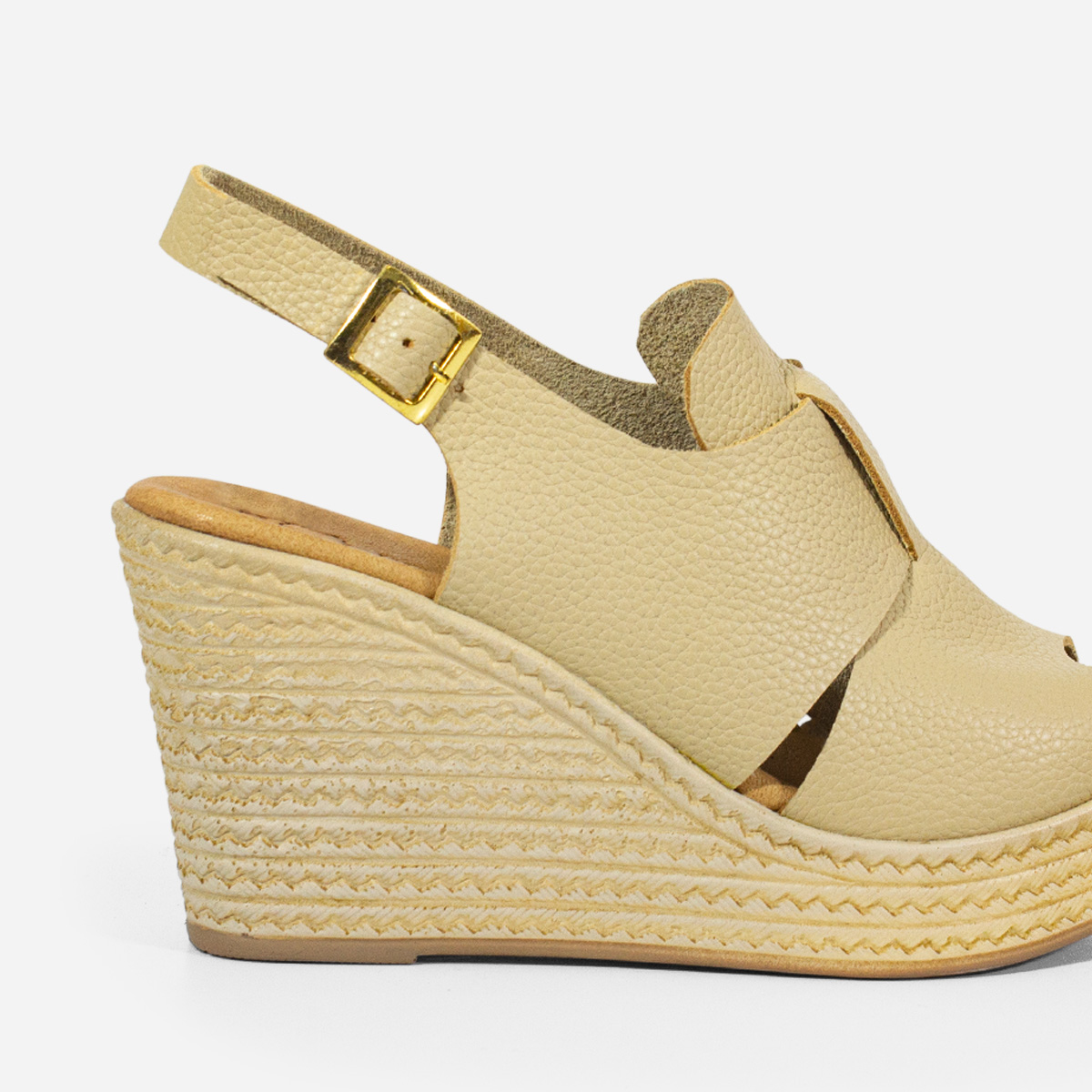 SANDALIAS MUJER MARIBU CUERO BEIGE 1018 - 4