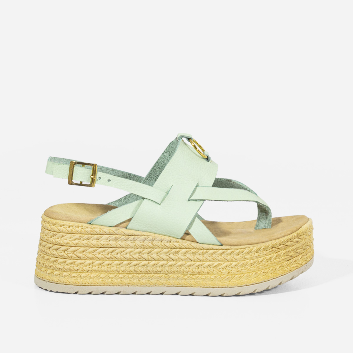 SANDALIAS MUJER MARIBU CUERO BEIGE 1019 - 1