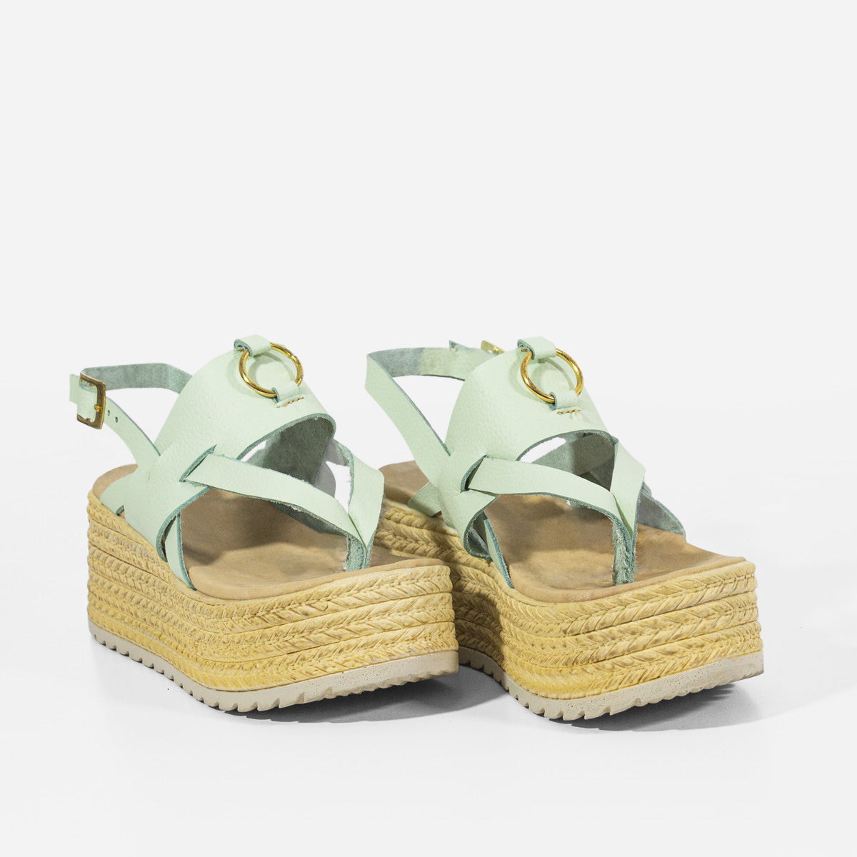SANDALIAS MUJER MARIBU CUERO BEIGE 1019 - 2