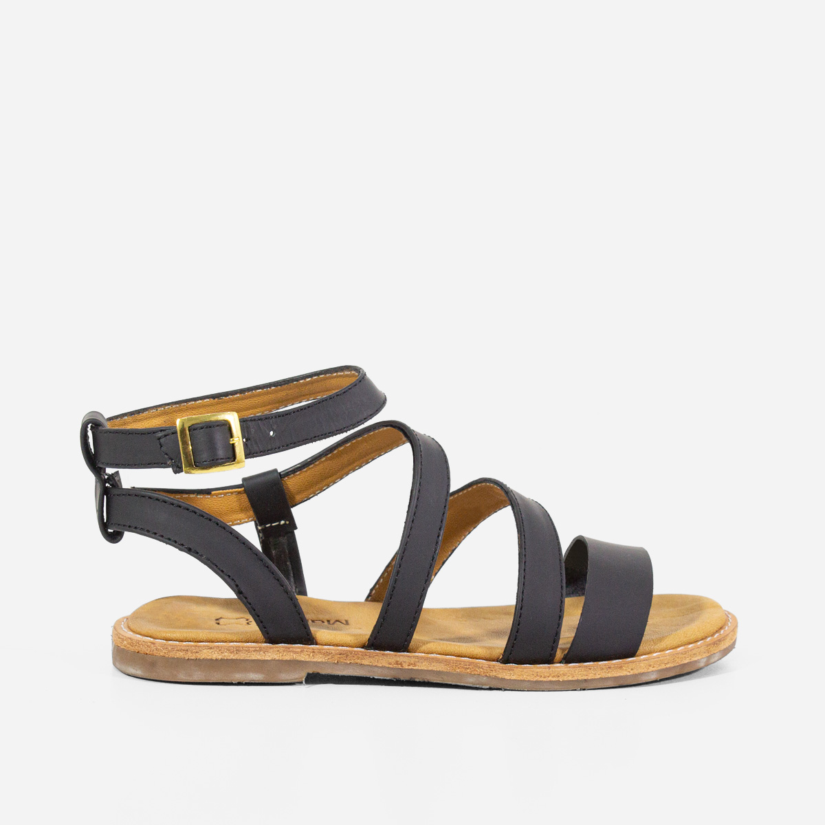 SANDALIAS MUJER MARIBU CUERO NEGRO 1020 - 1