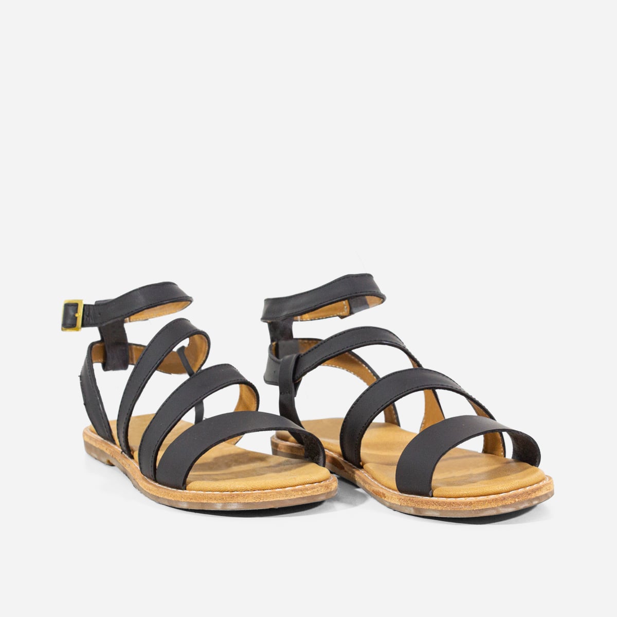 SANDALIAS MUJER MARIBU CUERO NEGRO 1020 - 2