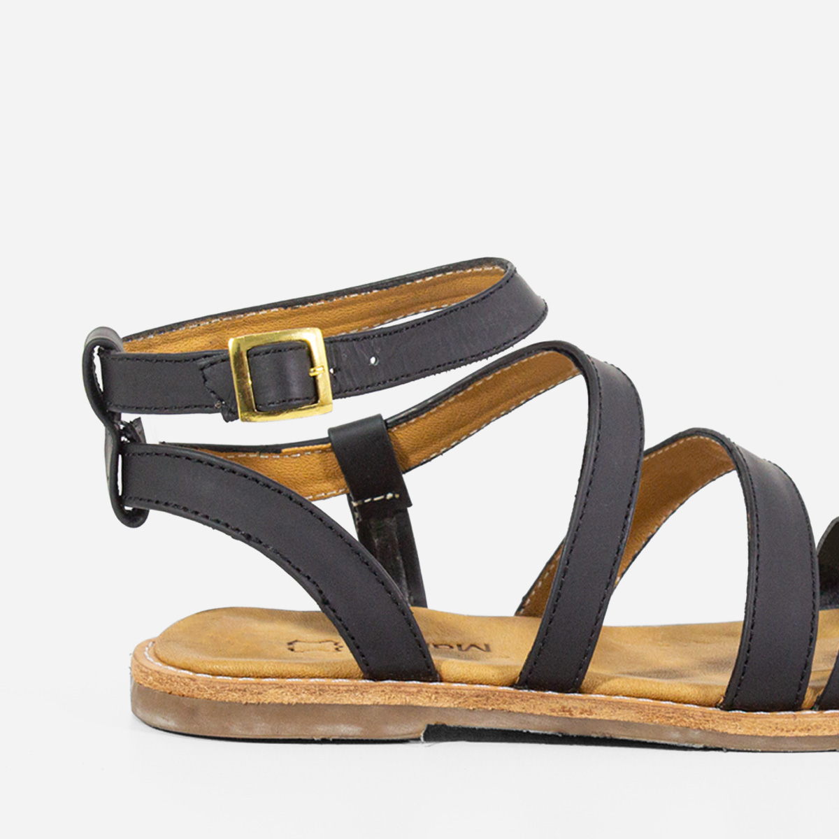 SANDALIAS MUJER MARIBU CUERO NEGRO 1020 - 4
