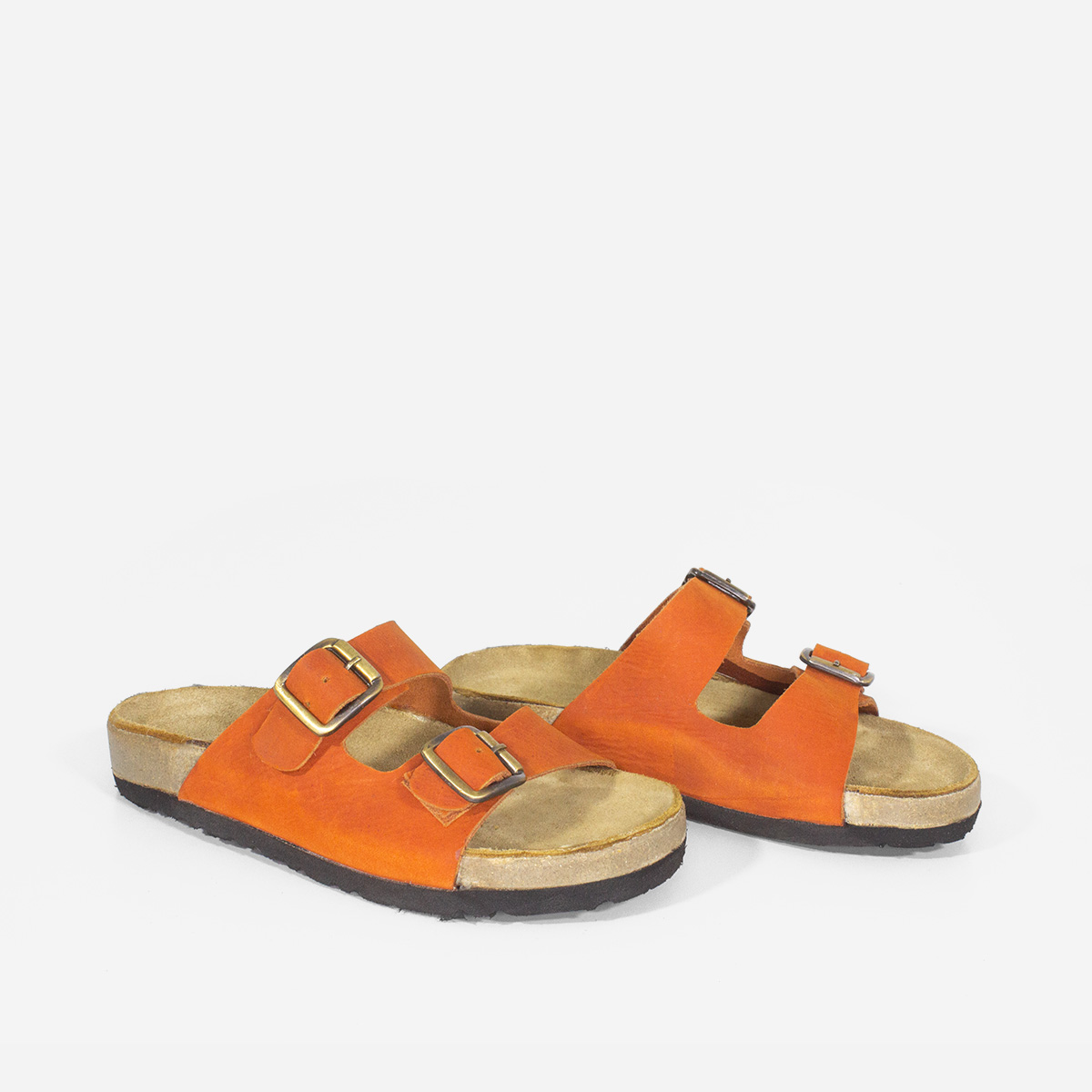 SANDALIAS NIÑA MARIBU CUERO NARANJA 1014 - 2