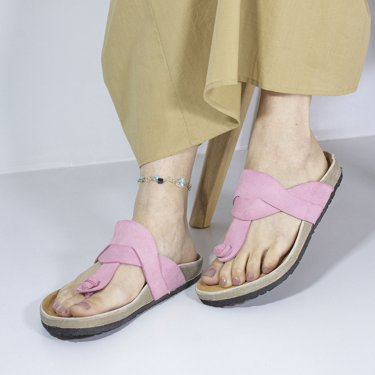 SANDALIAS MUJER MARIBU CUERO ROSADO 701 - 6