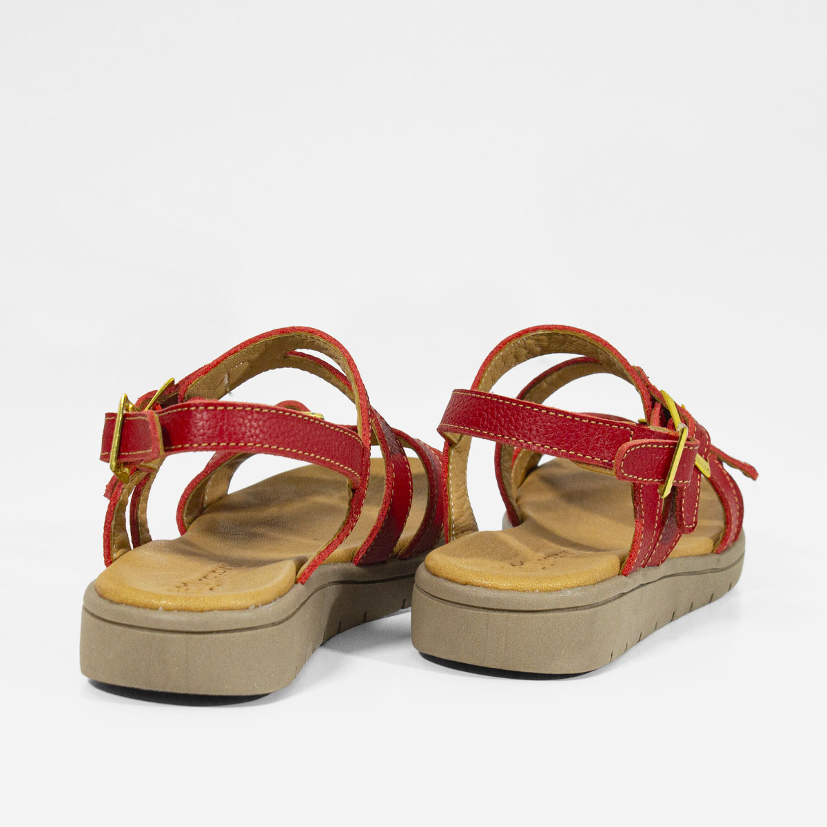 SANDALIAS MUJER MARIBU CUERO ROJO 737 - 4