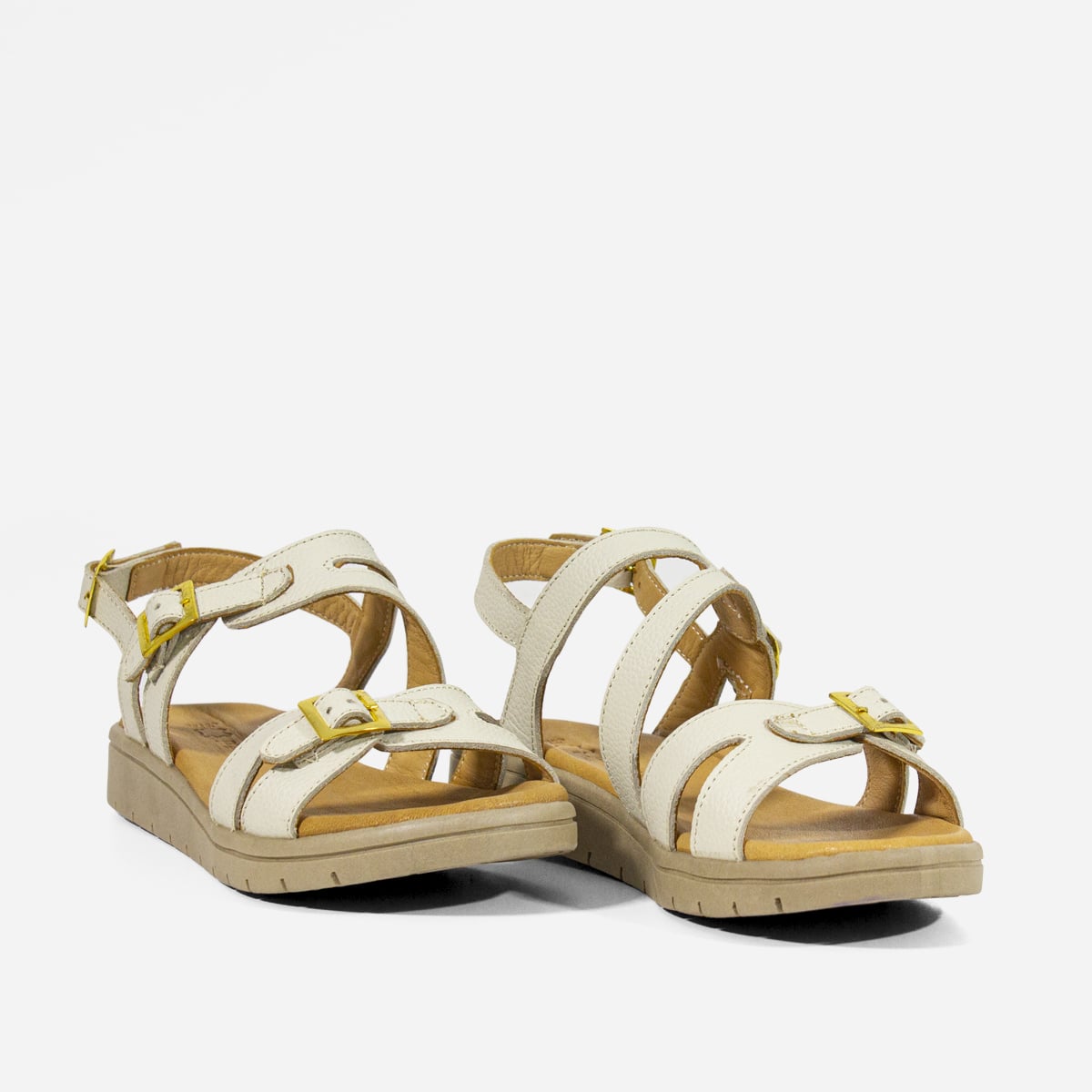 SANDALIAS MUJER MARIBU CUERO HUESO 737 - 3