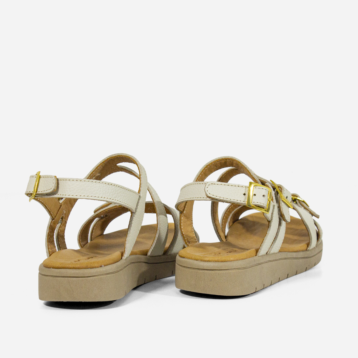 SANDALIAS MUJER MARIBU CUERO HUESO 737 - 4
