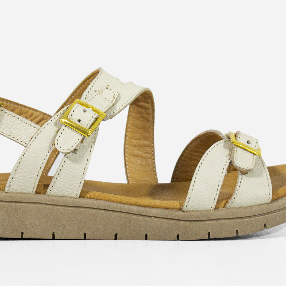 SANDALIAS MUJER MARIBU CUERO HUESO 737 - 5
