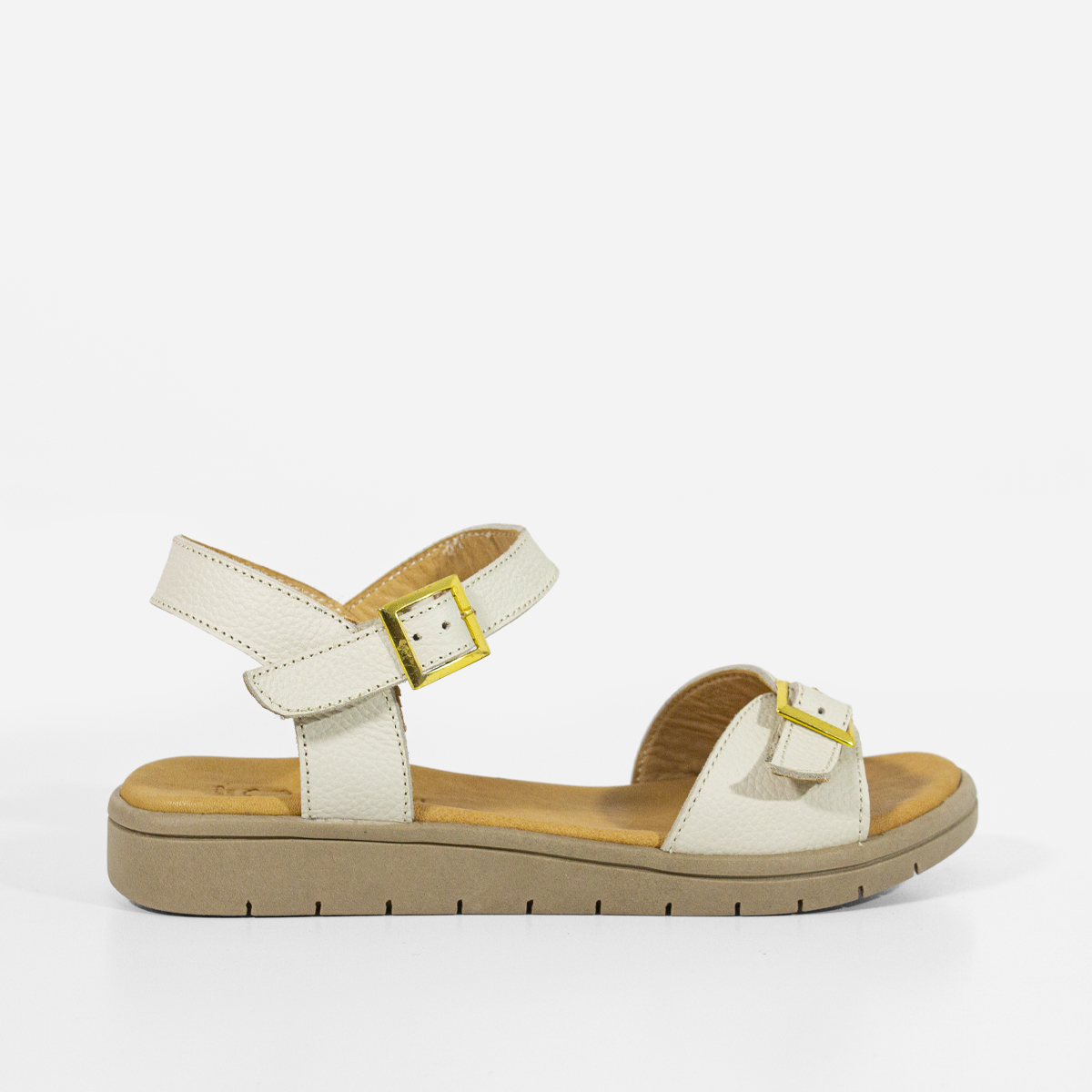 SANDALIAS MUJER MARIBU CUERO HUESO 743 - 1