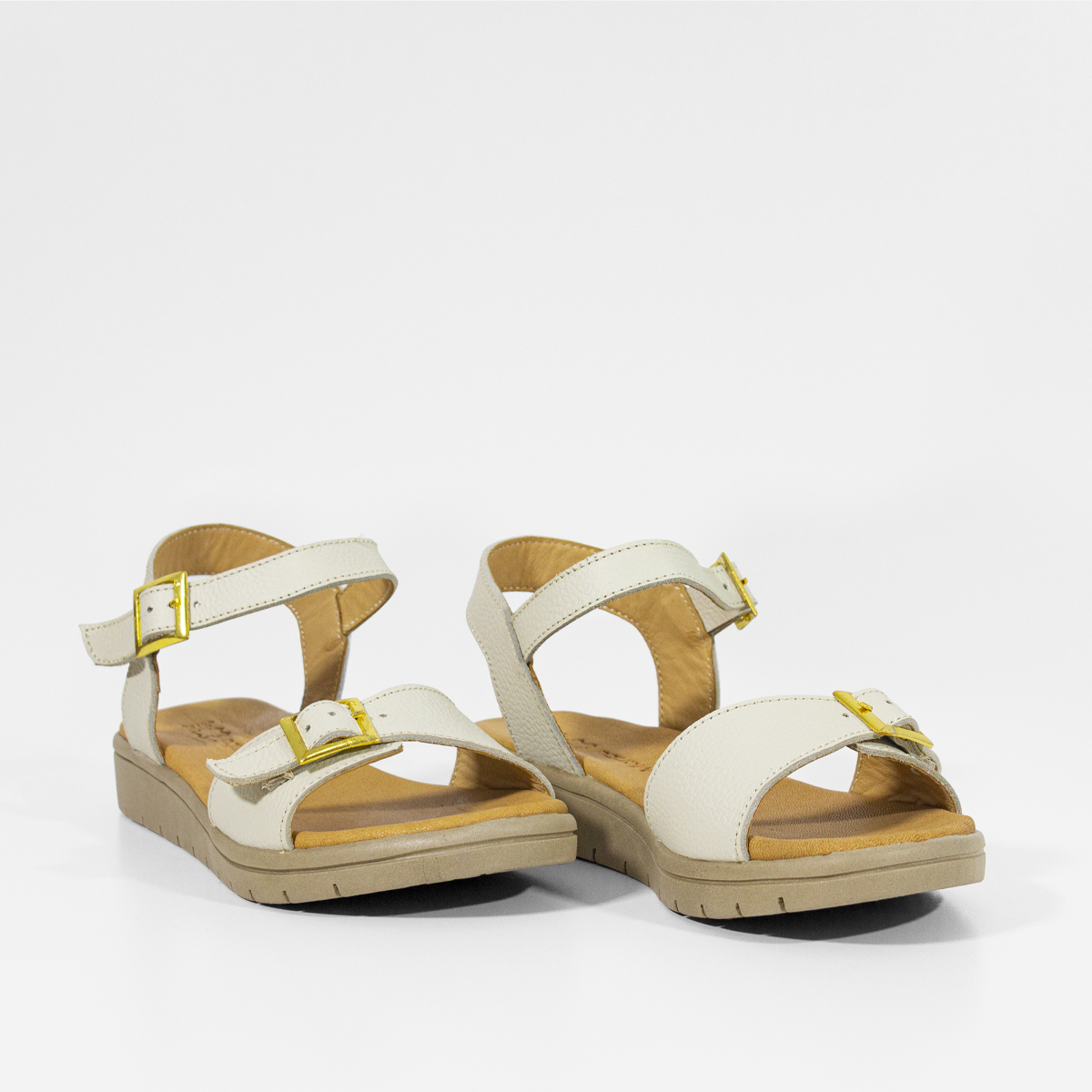 SANDALIAS MUJER MARIBU CUERO HUESO 743 - 3