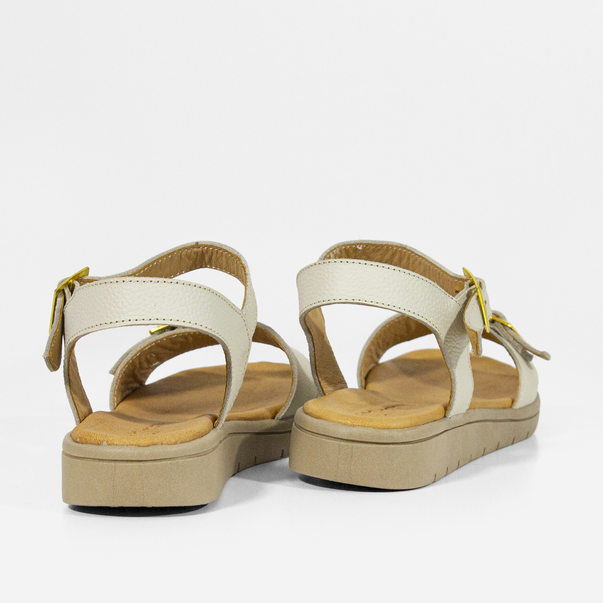 SANDALIAS MUJER MARIBU CUERO HUESO 743 - 4