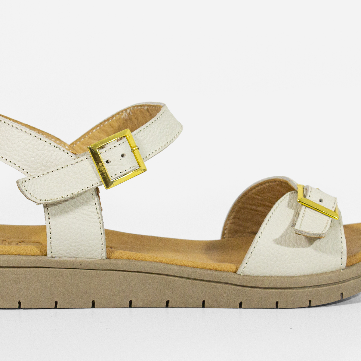 SANDALIAS MUJER MARIBU CUERO HUESO 743 - 5