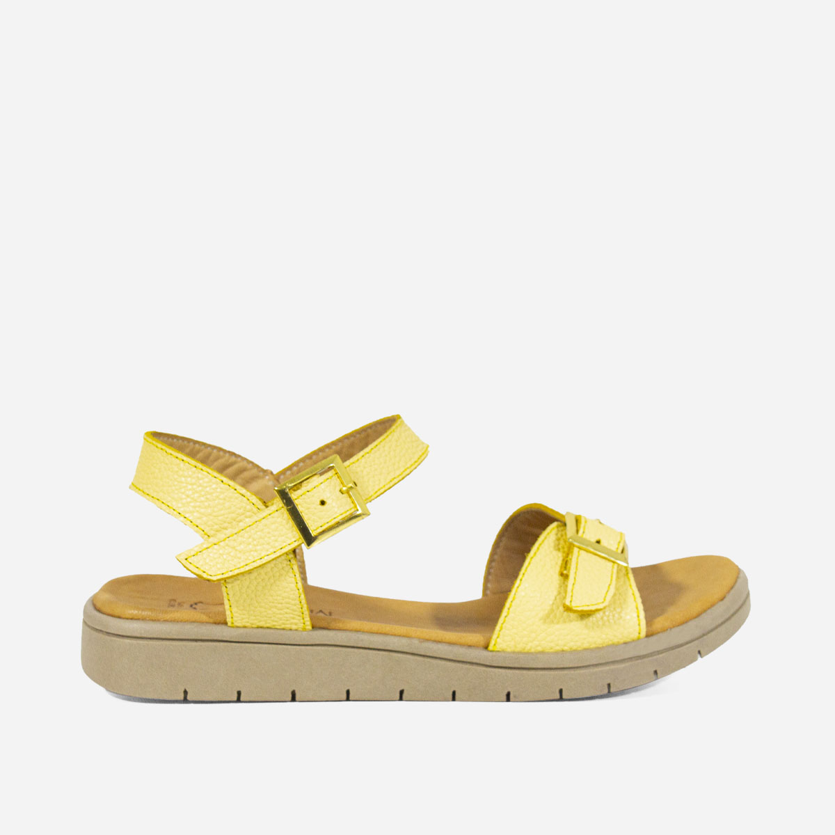 SANDALIAS MUJER MARIBU CUERO AMARILLO 743 - 1