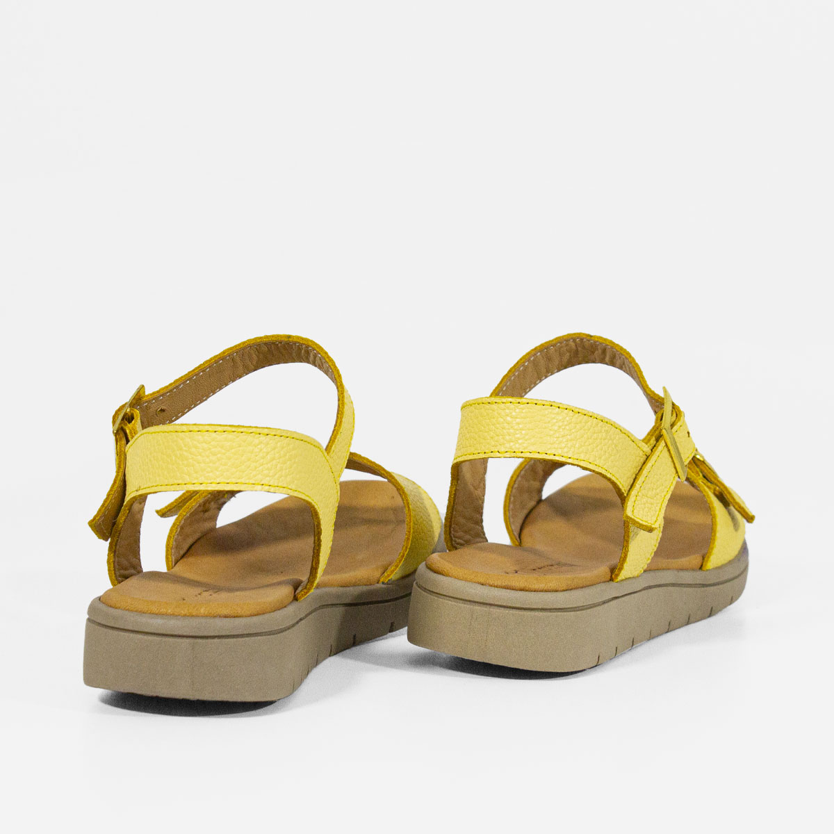 SANDALIAS MUJER MARIBU CUERO AMARILLO 743 - 4