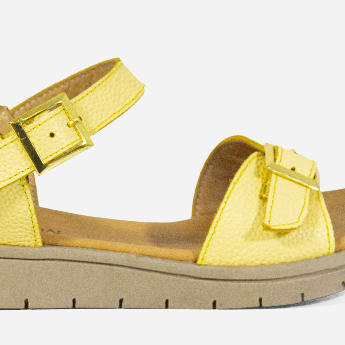 SANDALIAS MUJER MARIBU CUERO AMARILLO 743 - 5