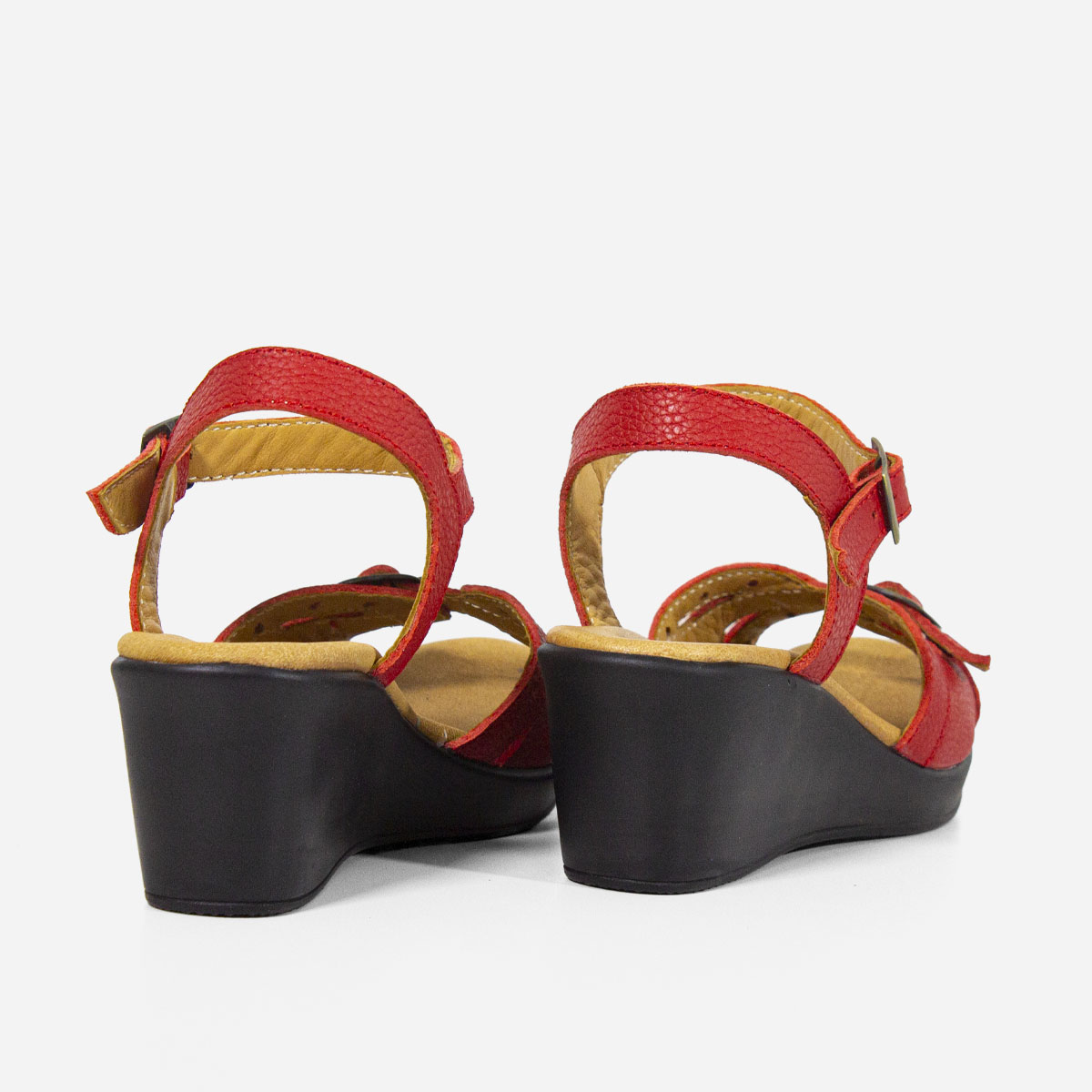SANDALIAS MUJER MARIBU CUERO ROJO 751 - 4