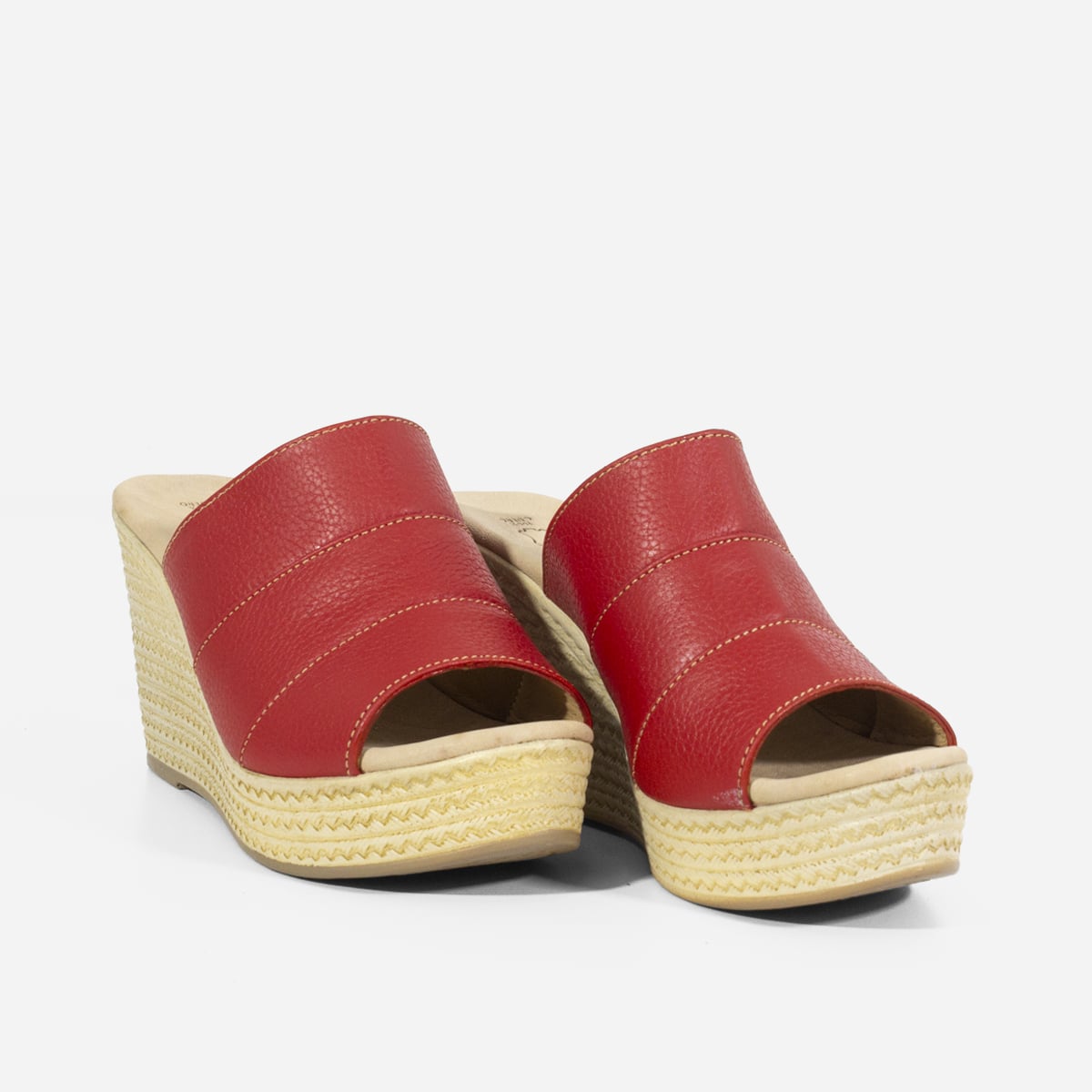 SANDALIAS MUJER MARIBU CUERO ROJO 840 - 3