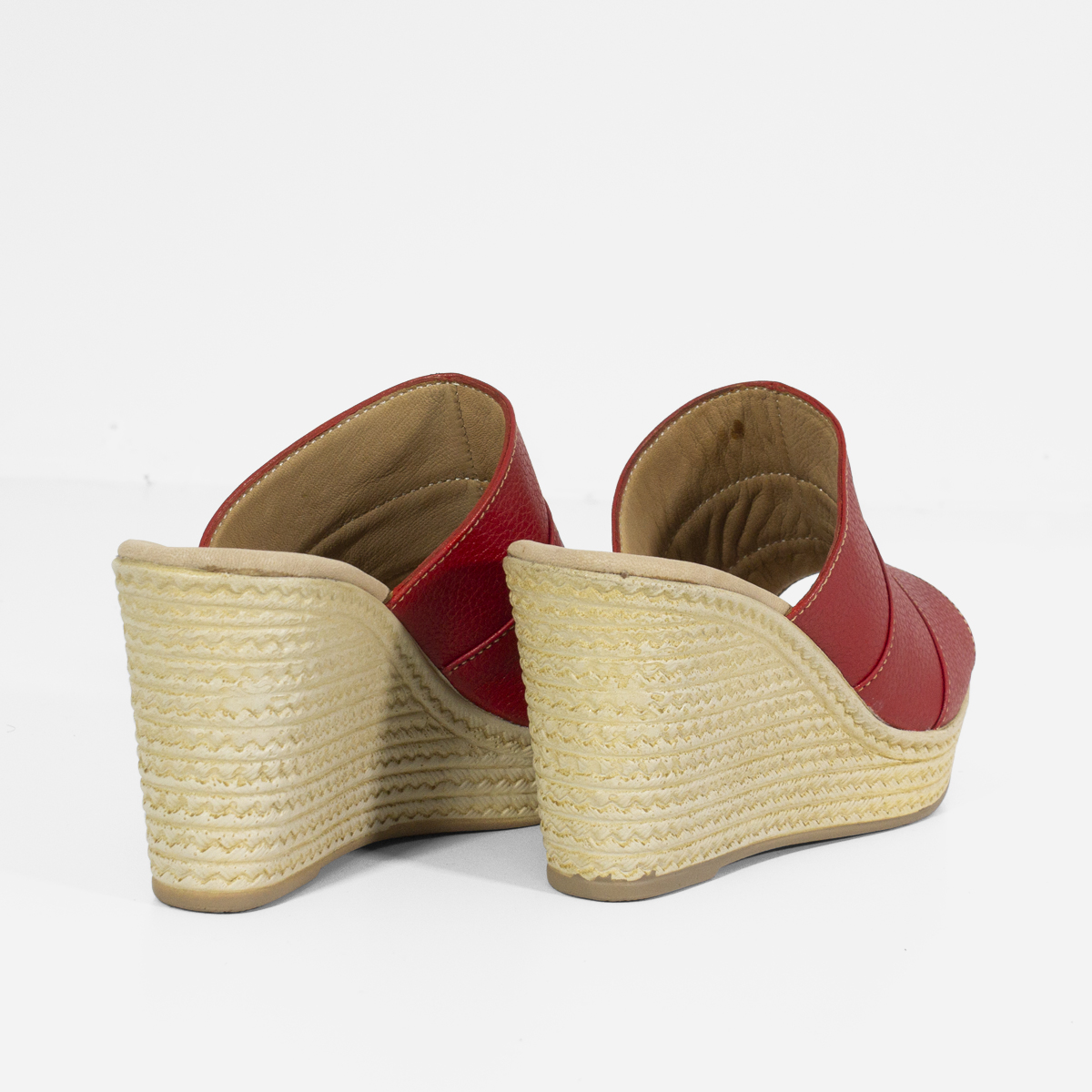 SANDALIAS MUJER MARIBU CUERO ROJO 840 - 4