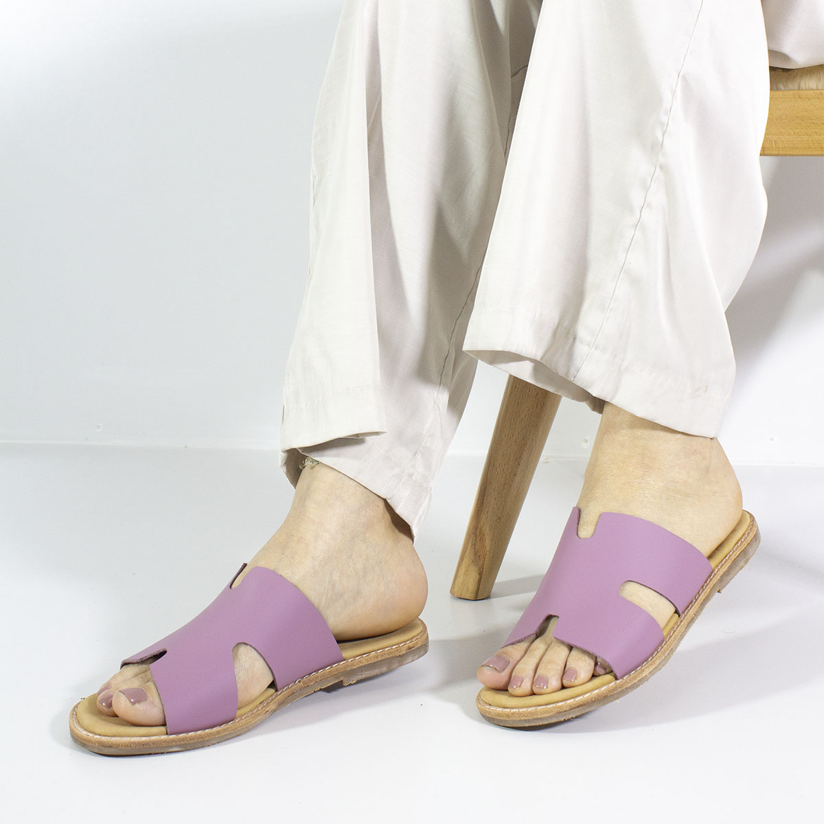 SANDALIAS MUJER MARIBU CUERO LILA 1008 - 6