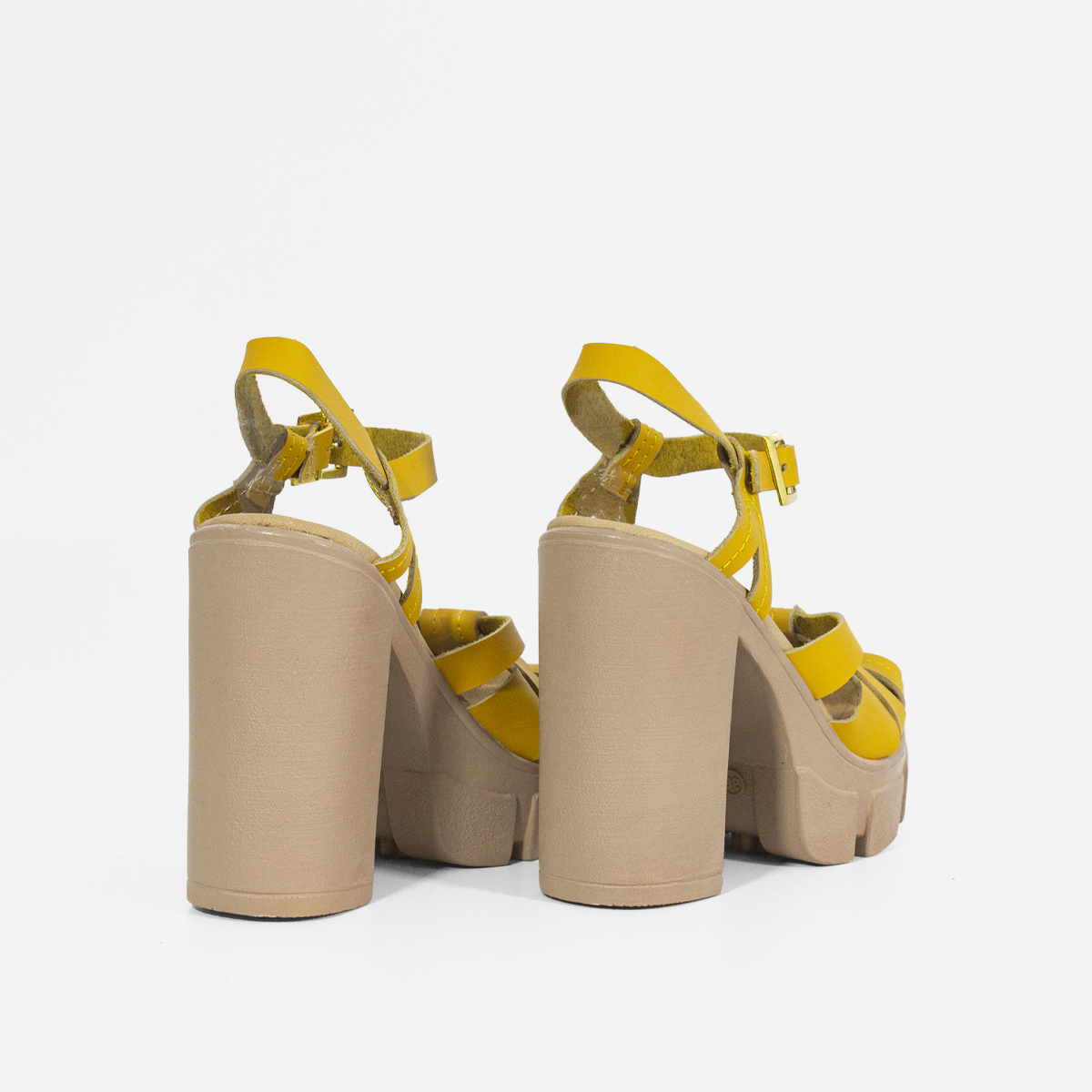 SANDALIAS MUJER MARIBU CUERO AMARILLO 1022 - 4