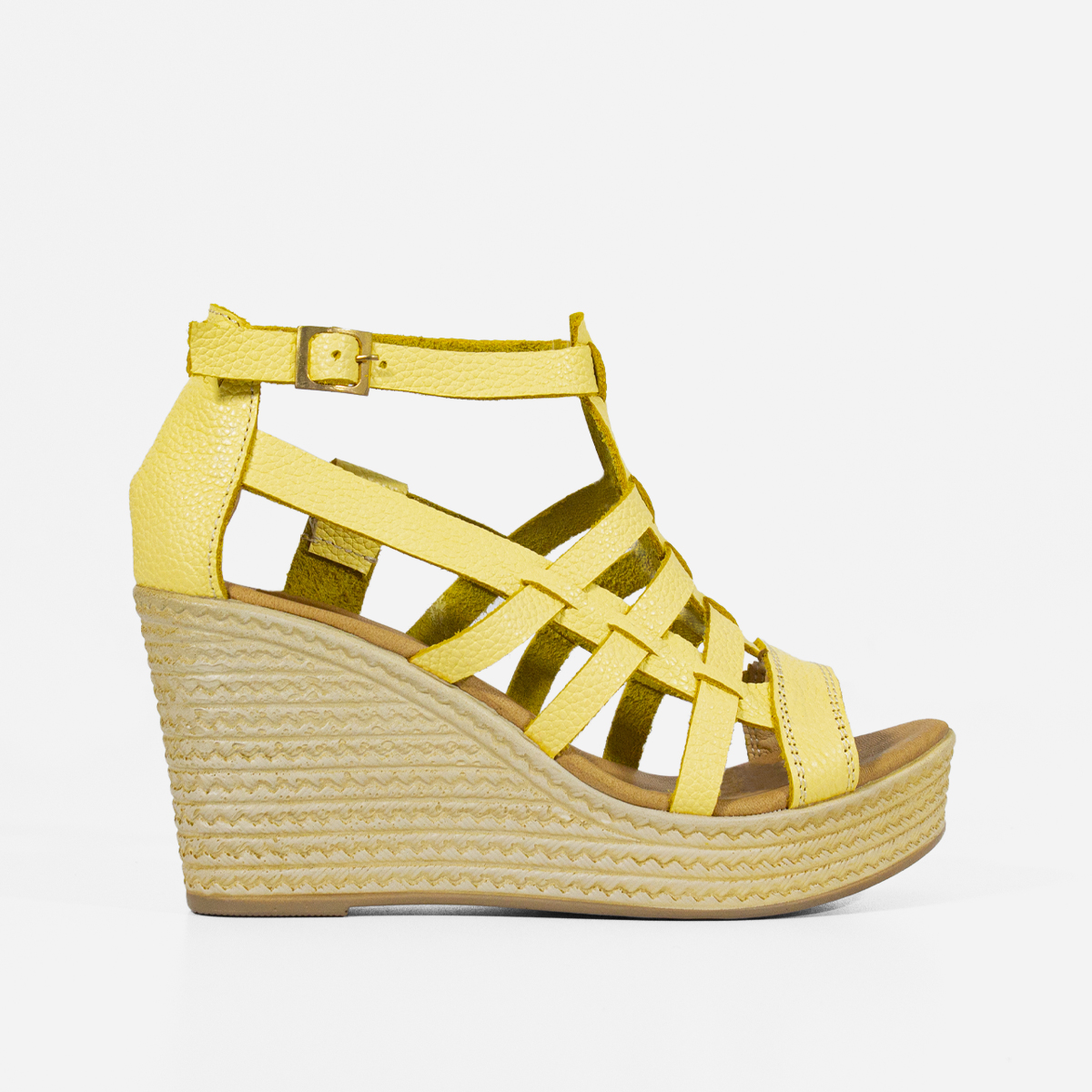 SANDALIAS MUJER MARIBU CUERO AMARILLO 406 - 1