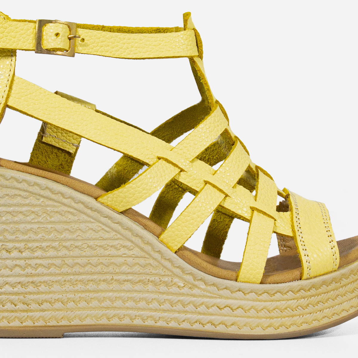 SANDALIAS MUJER MARIBU CUERO AMARILLO 406 - 5