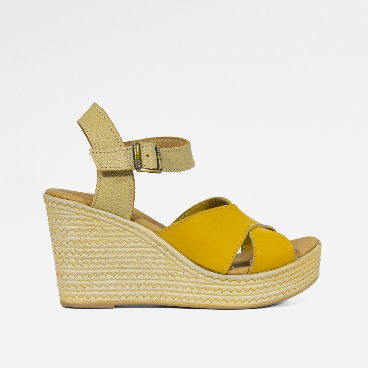SANDALIAS MUJER MARIBU CUERO AMARILLO 421 - 2