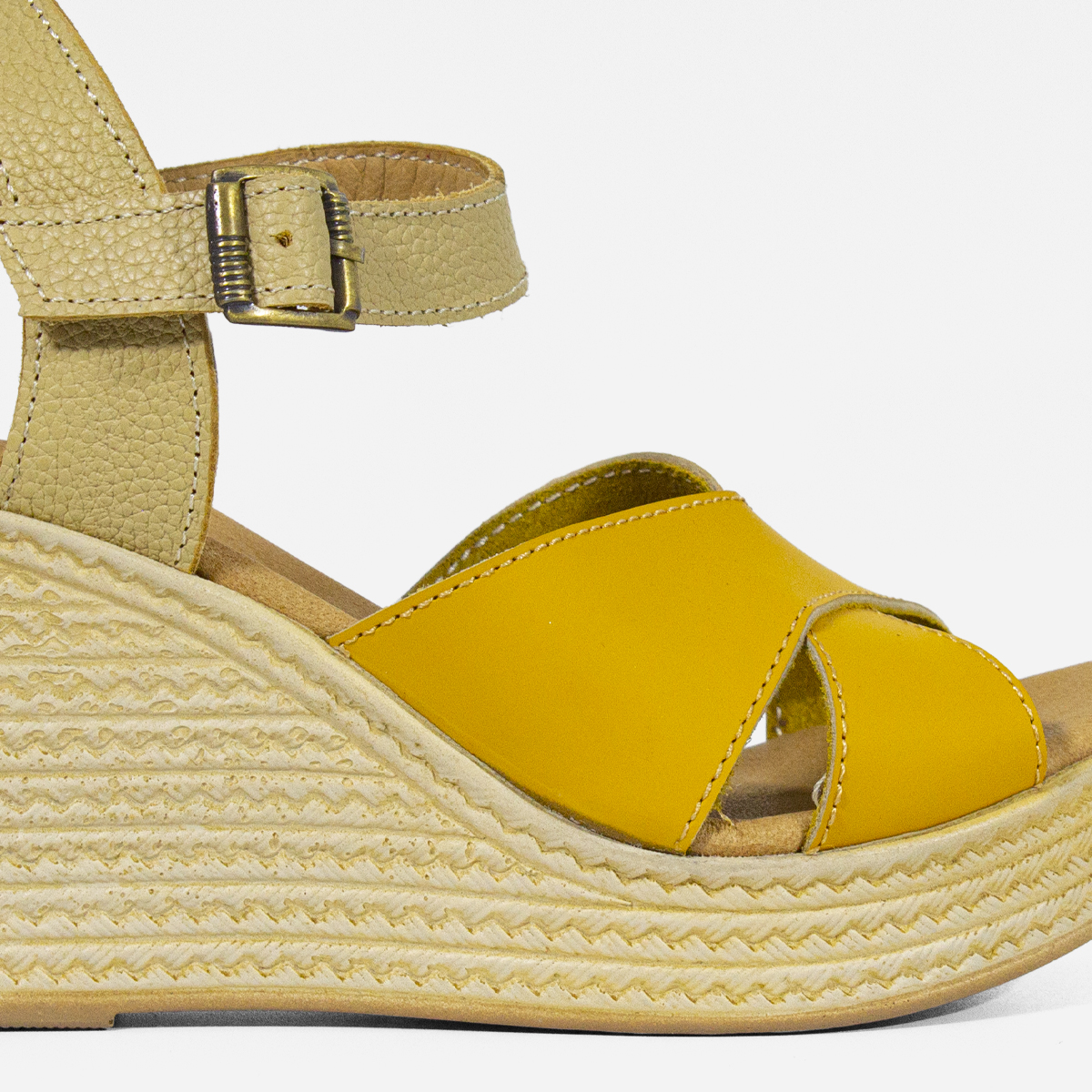 SANDALIAS MUJER MARIBU CUERO AMARILLO 421 - 5