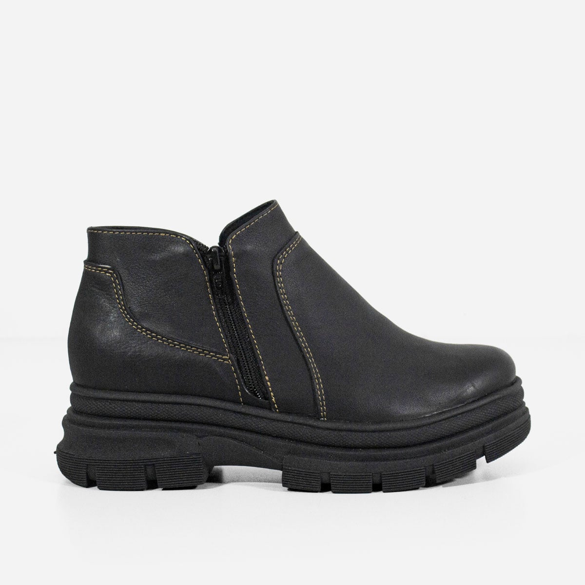 BOTINES MUJER MARIBU CUERO NEGRO 837 - 1