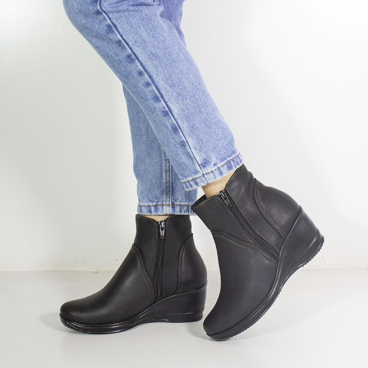 BOTINES MUJER MARIBU CUERO NEGRO 1056 - 5
