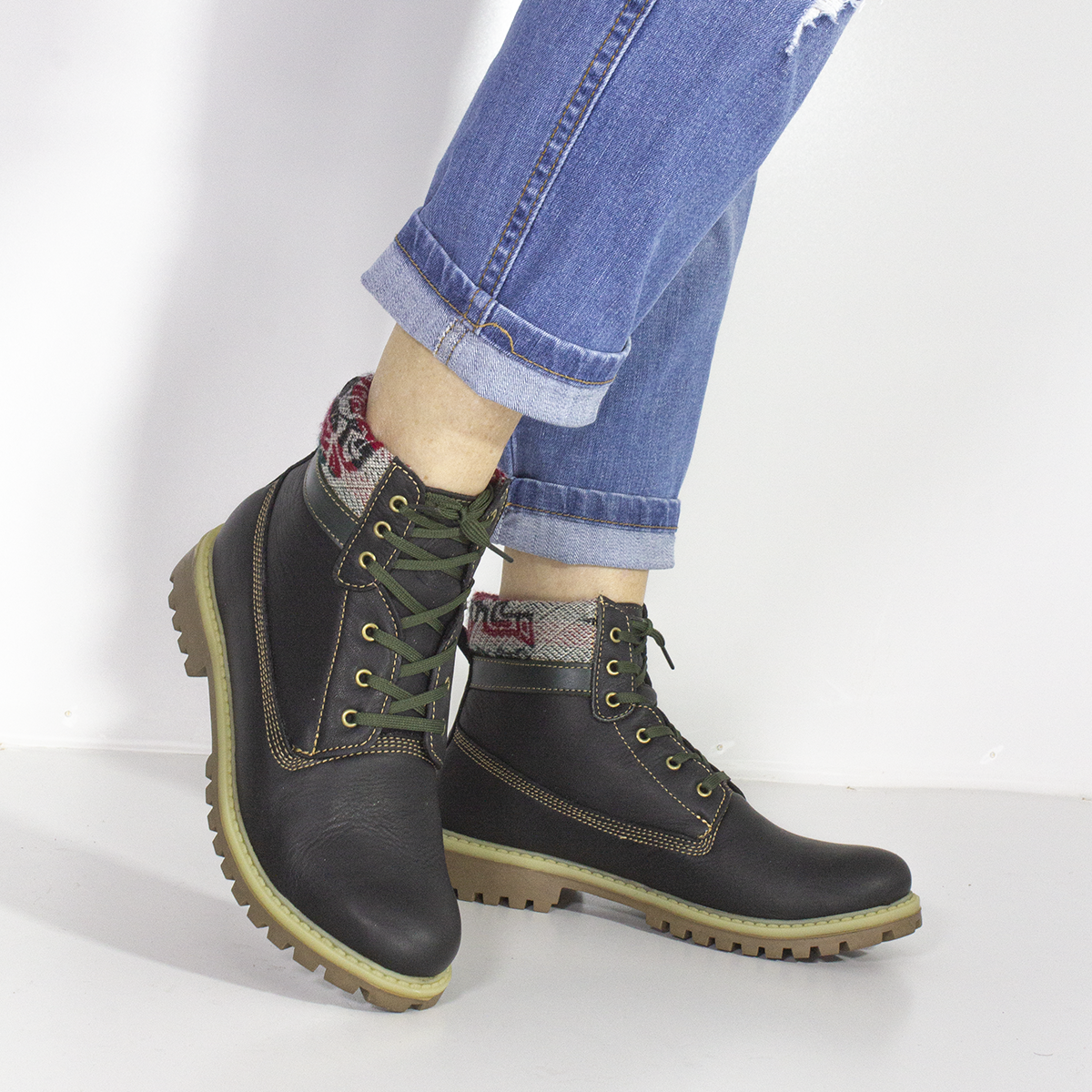 BOTINES MUJER MARIBU CUERO NEGRO 889 - 5