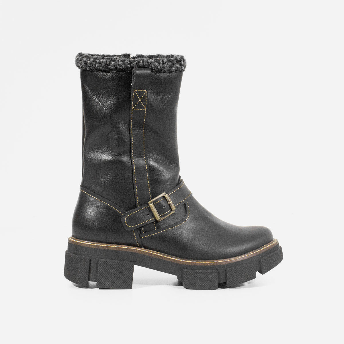 BOTINES MUJER MARIBU CUERO NEGRO 869 - 1