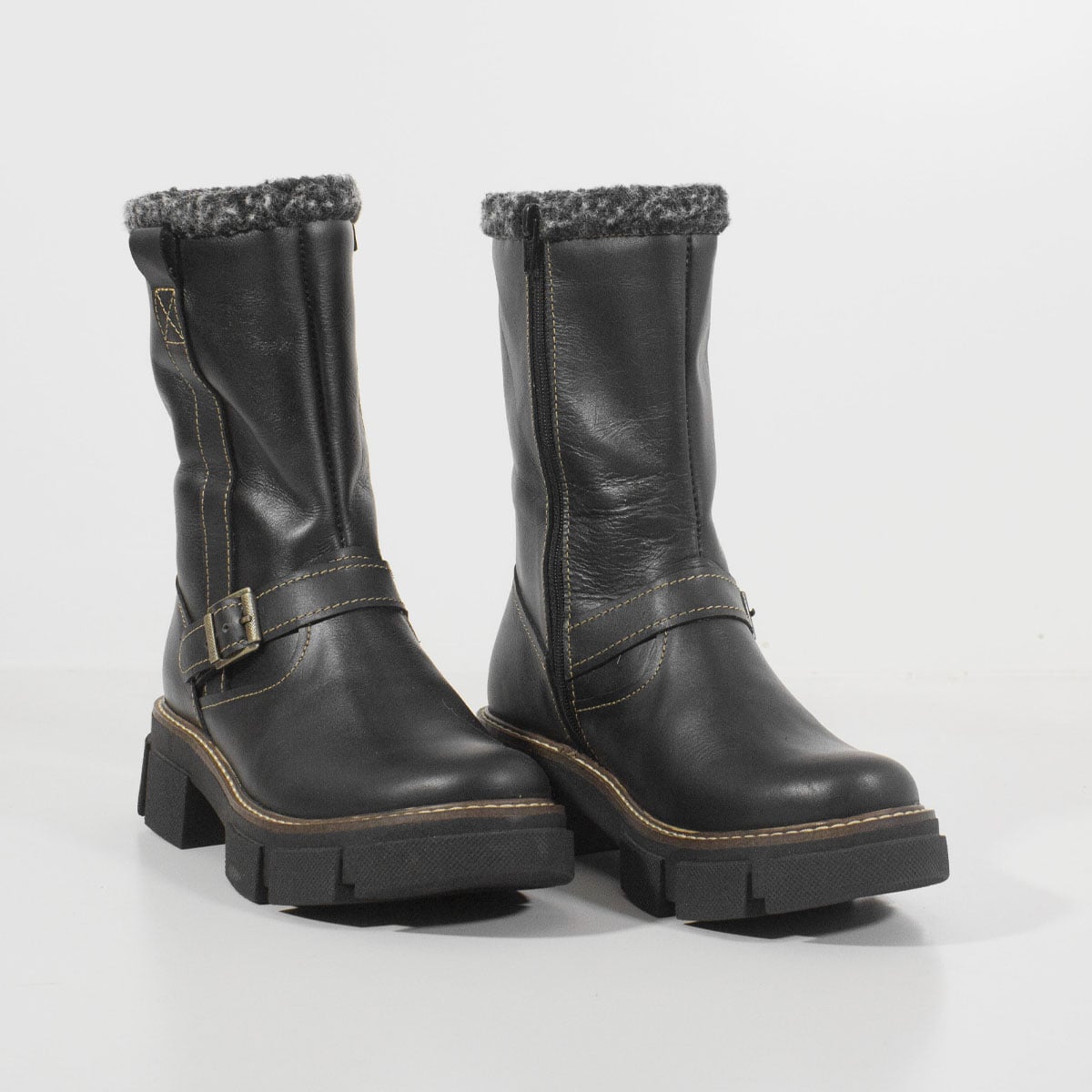BOTINES MUJER MARIBU CUERO NEGRO 869 - 2