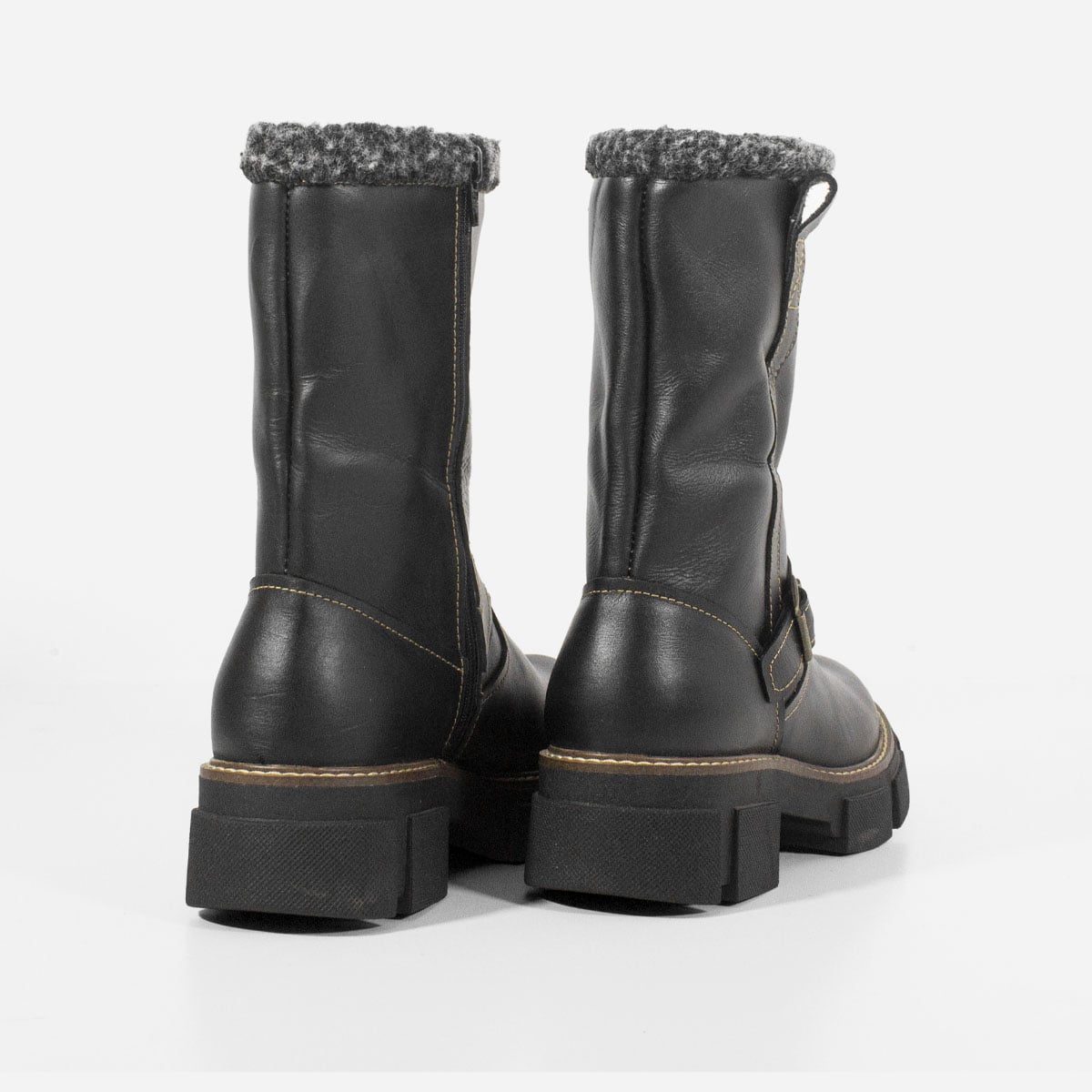 BOTINES MUJER MARIBU CUERO NEGRO 869 - 3