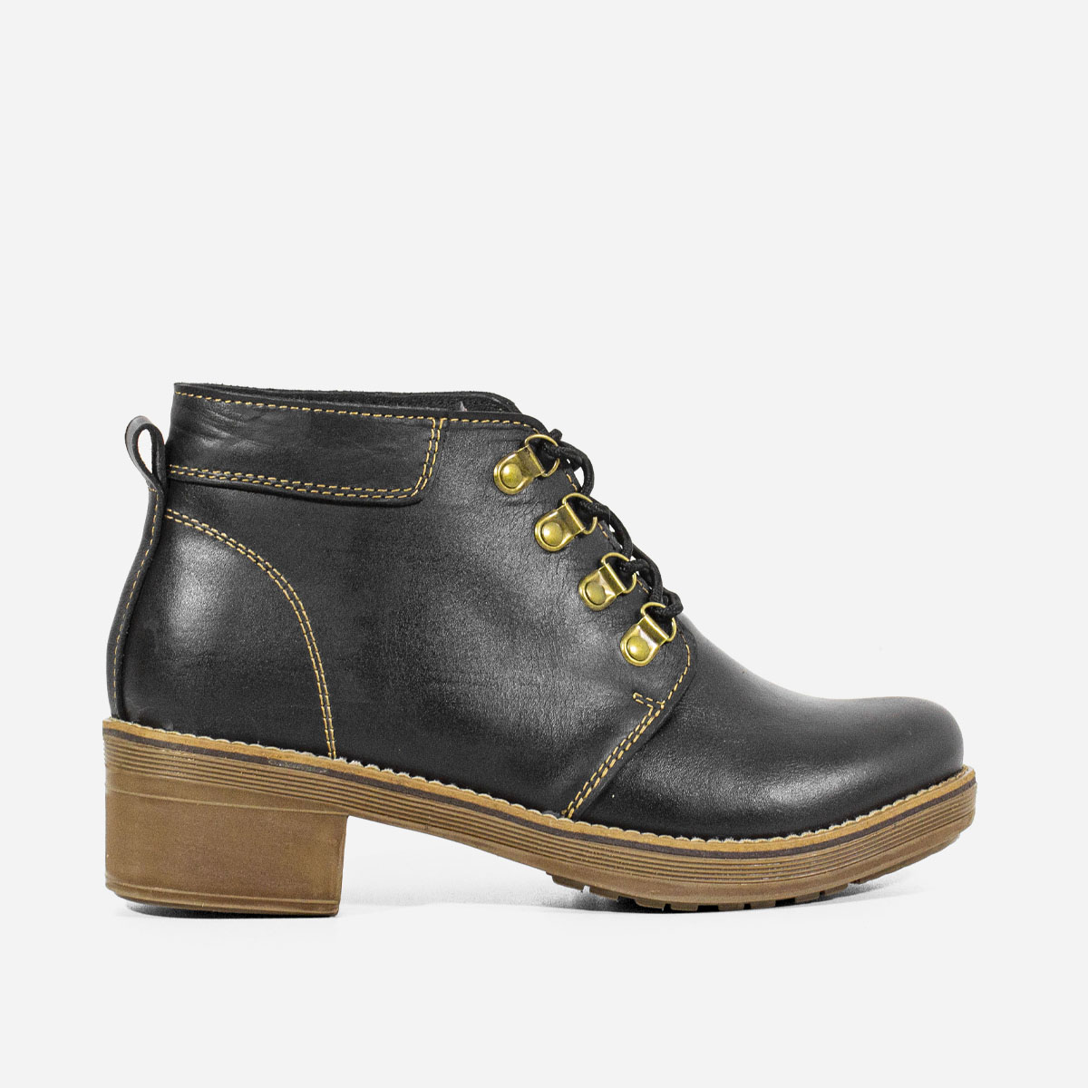 BOTINES MUJER MARIBU CUERO NEGRO 856 - 1