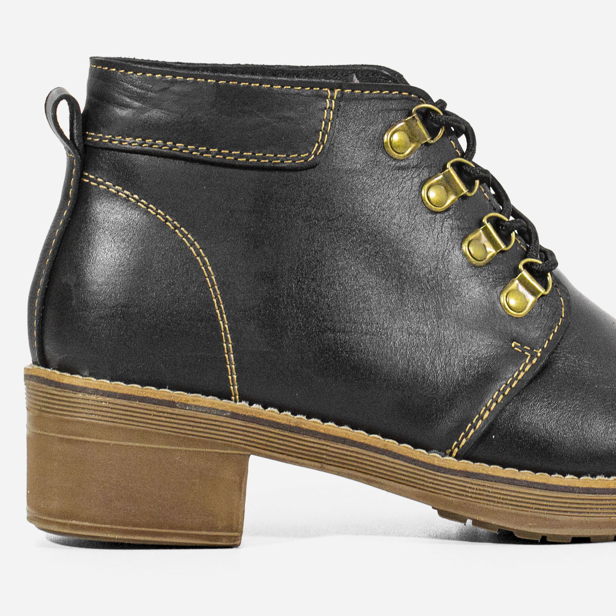 BOTINES MUJER MARIBU CUERO NEGRO 856 - 4