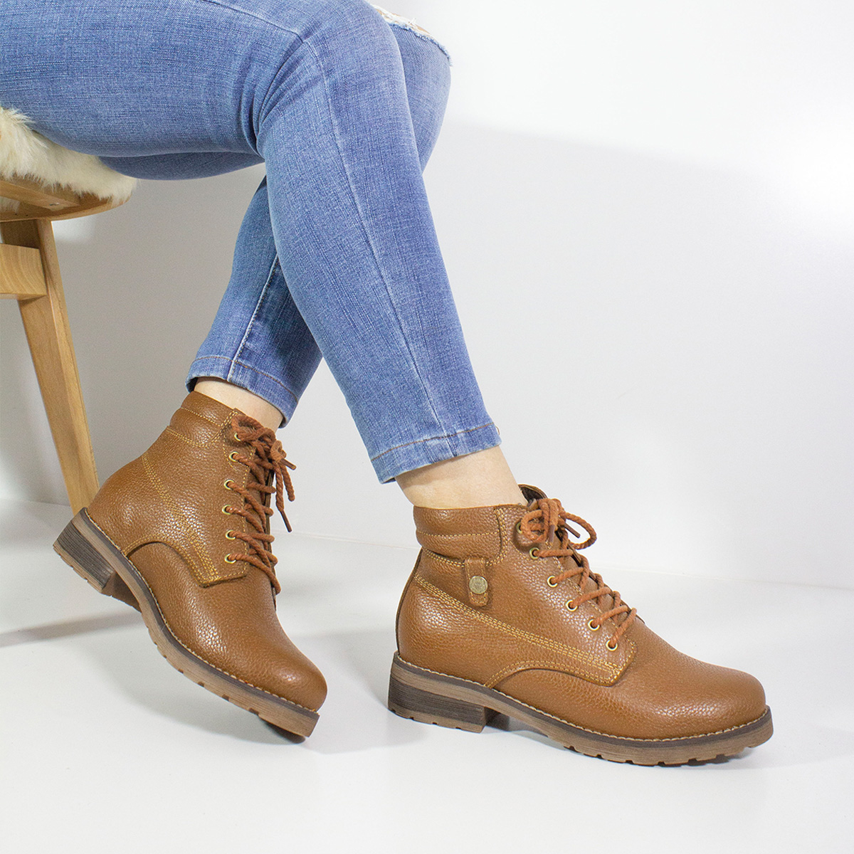 BOTINES MUJER MARIBU CUERO MIEL 798 - 5