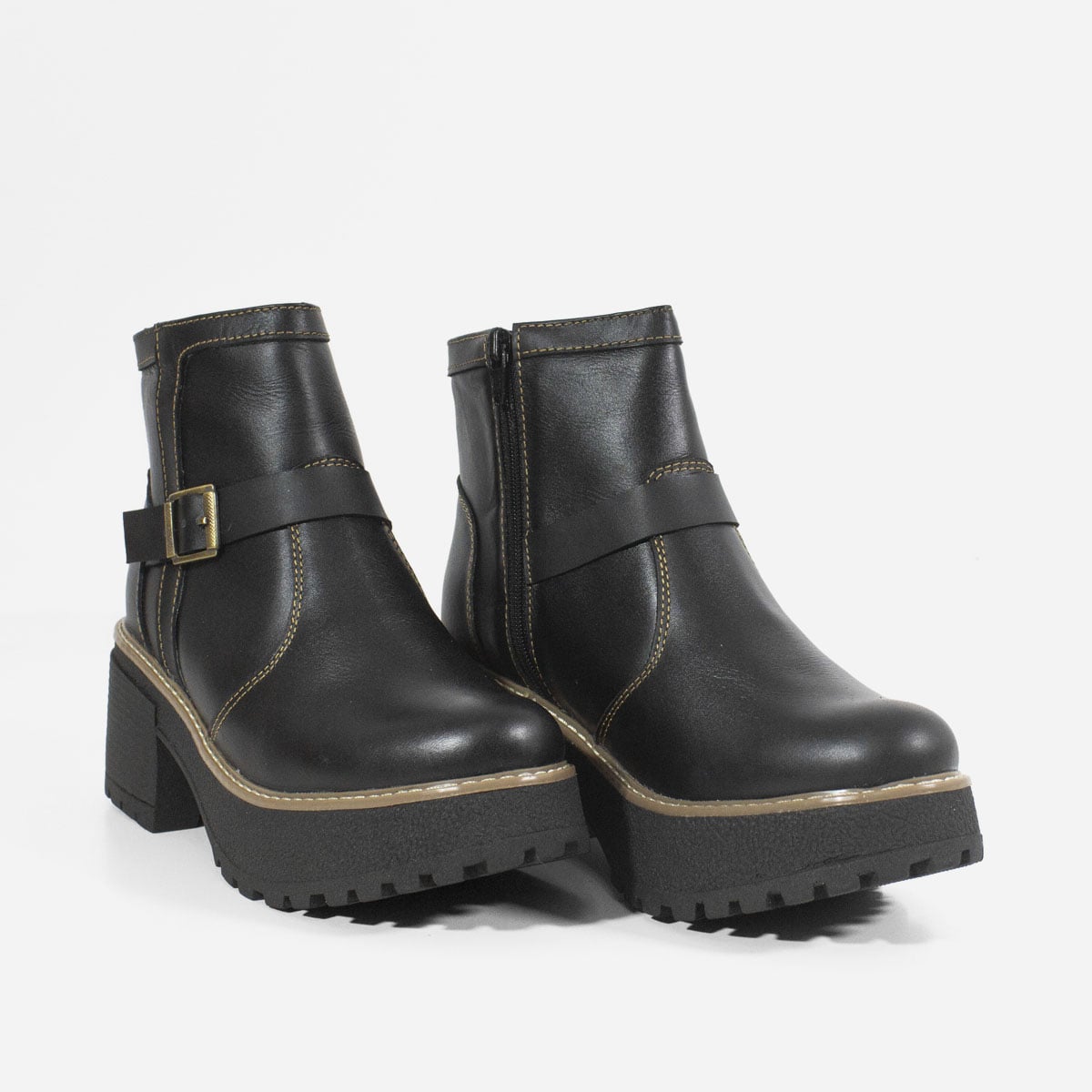 BOTINES MUJER MARIBU CUERO NEGRO 687 - 2