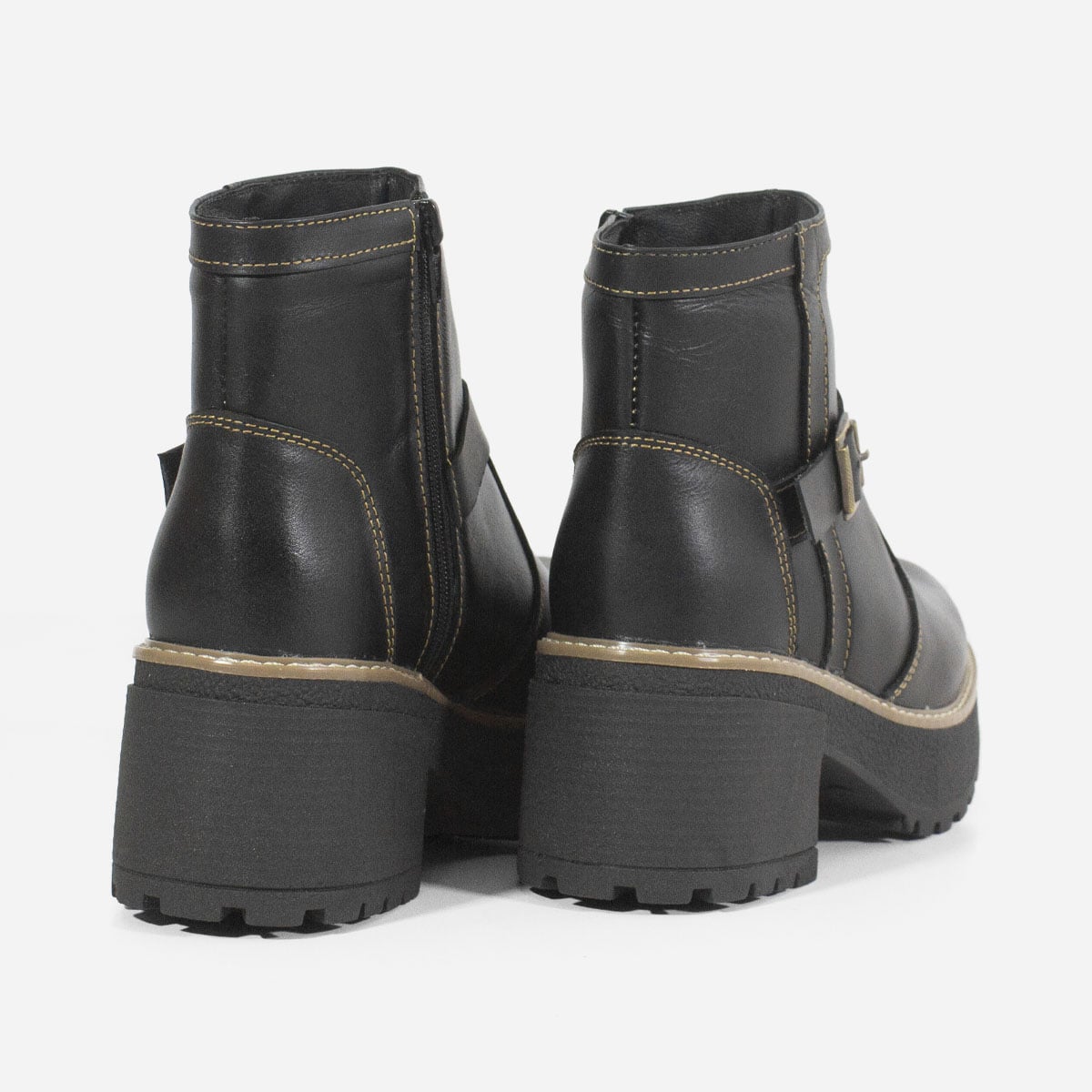 BOTINES MUJER MARIBU CUERO NEGRO 687 - 3