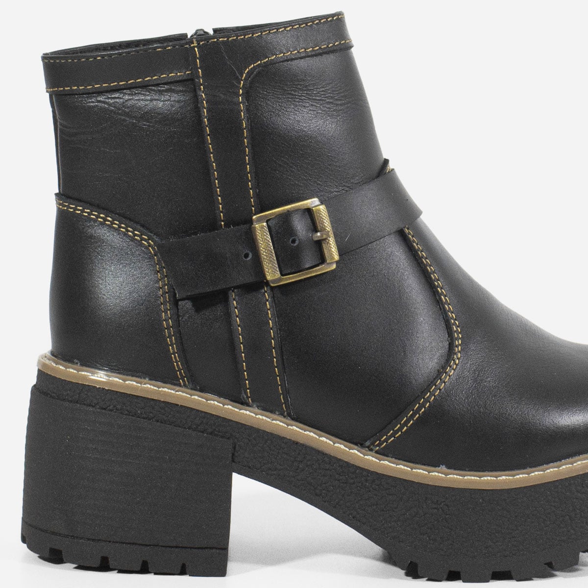 BOTINES MUJER MARIBU CUERO NEGRO 687 - 4