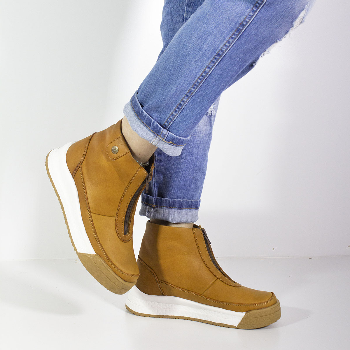 Ripley - BOTINES MUJER MARIBU CUERO MIEL 629