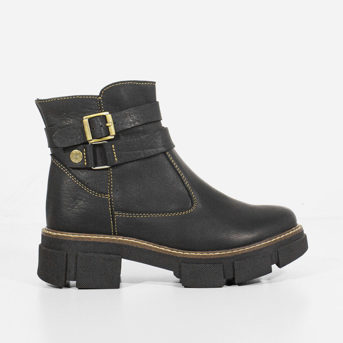 BOTINES MUJER MARIBU CUERO NEGRO 723 - 1