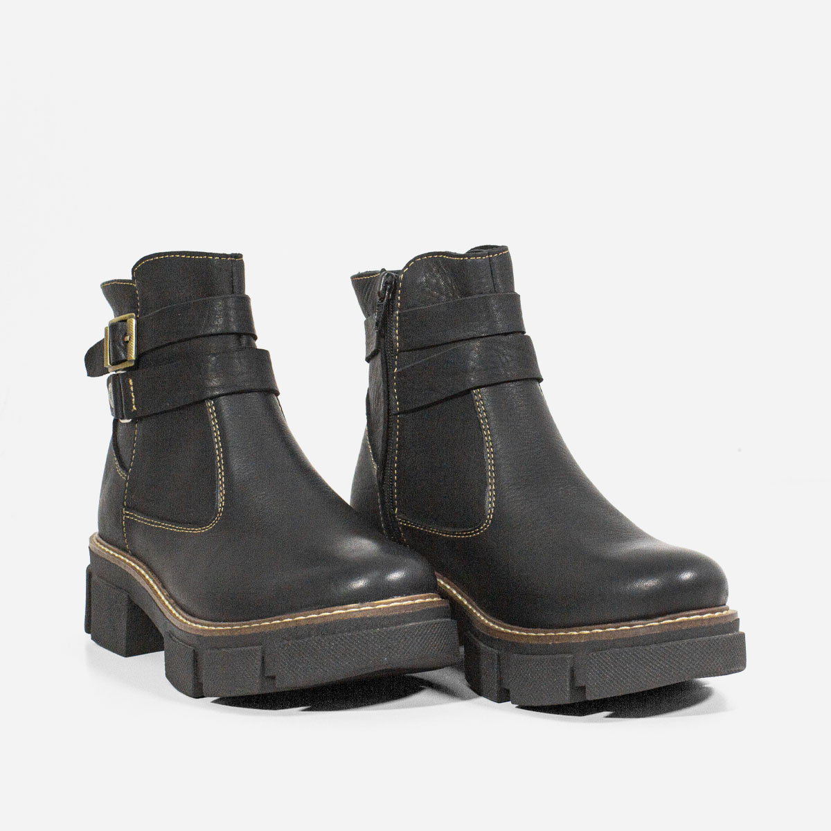 BOTINES MUJER MARIBU CUERO NEGRO 723 - 2
