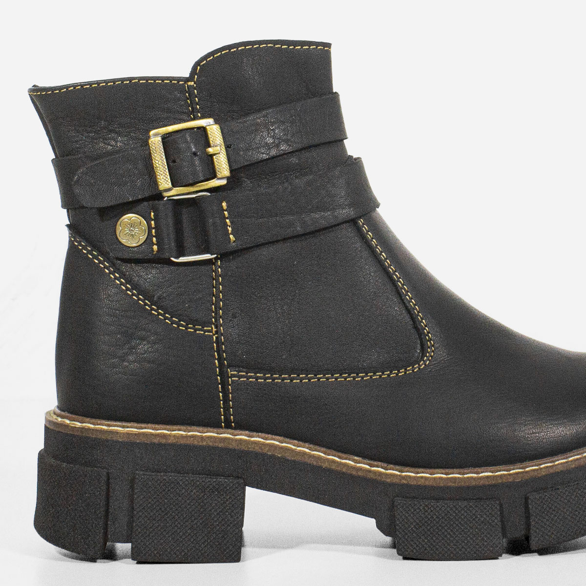 BOTINES MUJER MARIBU CUERO NEGRO 723 - 4