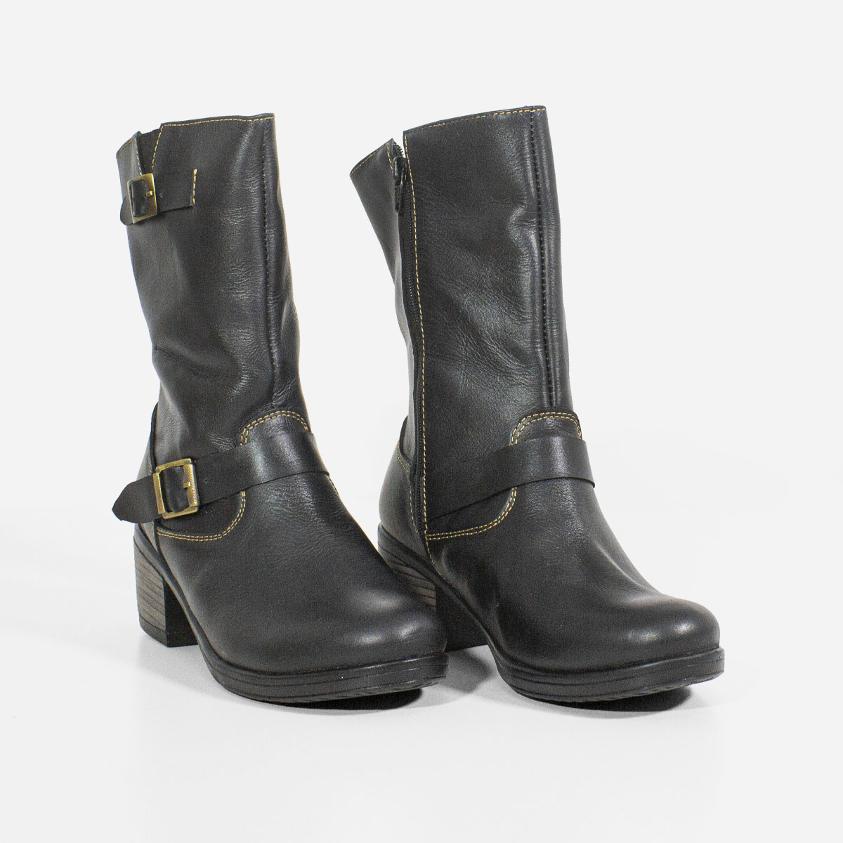 BOTINES MUJER MARIBU CUERO NEGRO 585 - 2