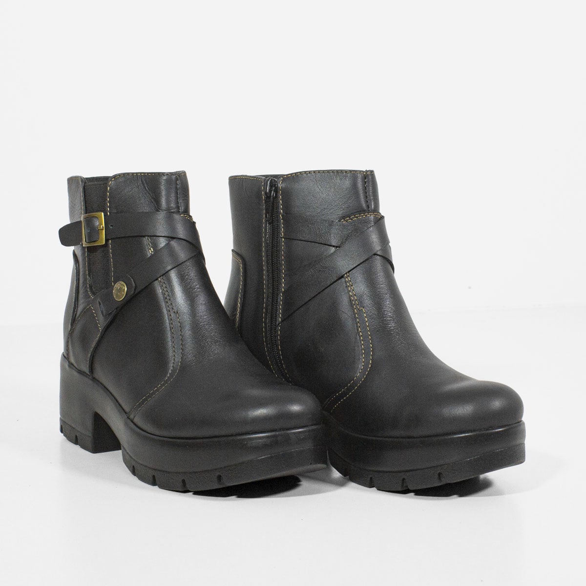 BOTINES MUJER MARIBU CUERO NEGRO 564 - 2