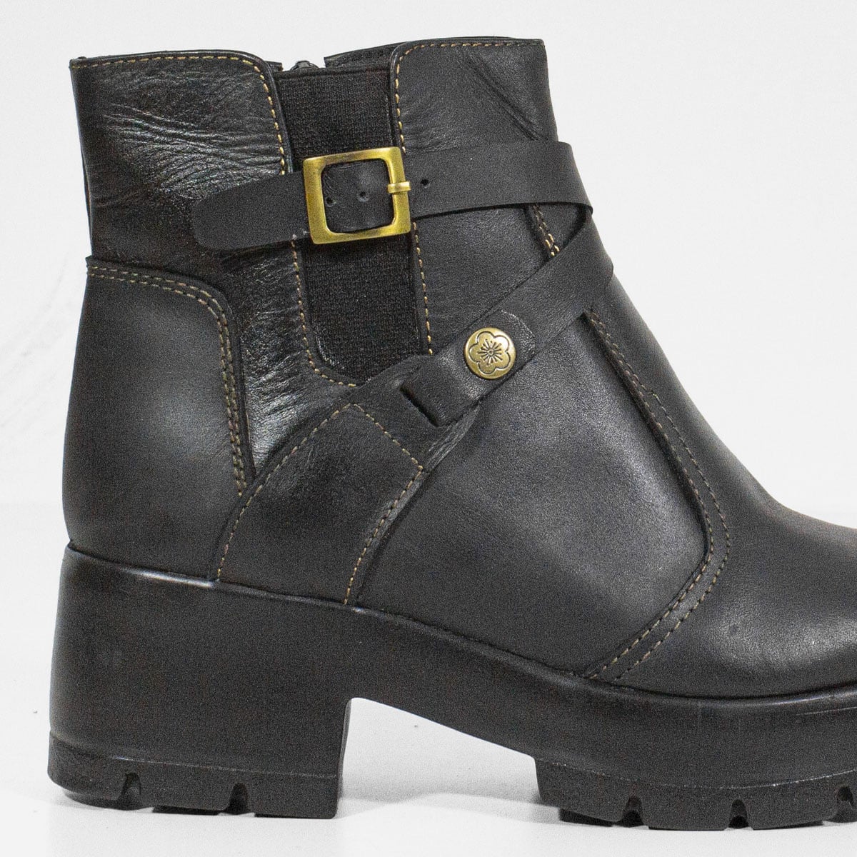 BOTINES MUJER MARIBU CUERO NEGRO 564 - 4
